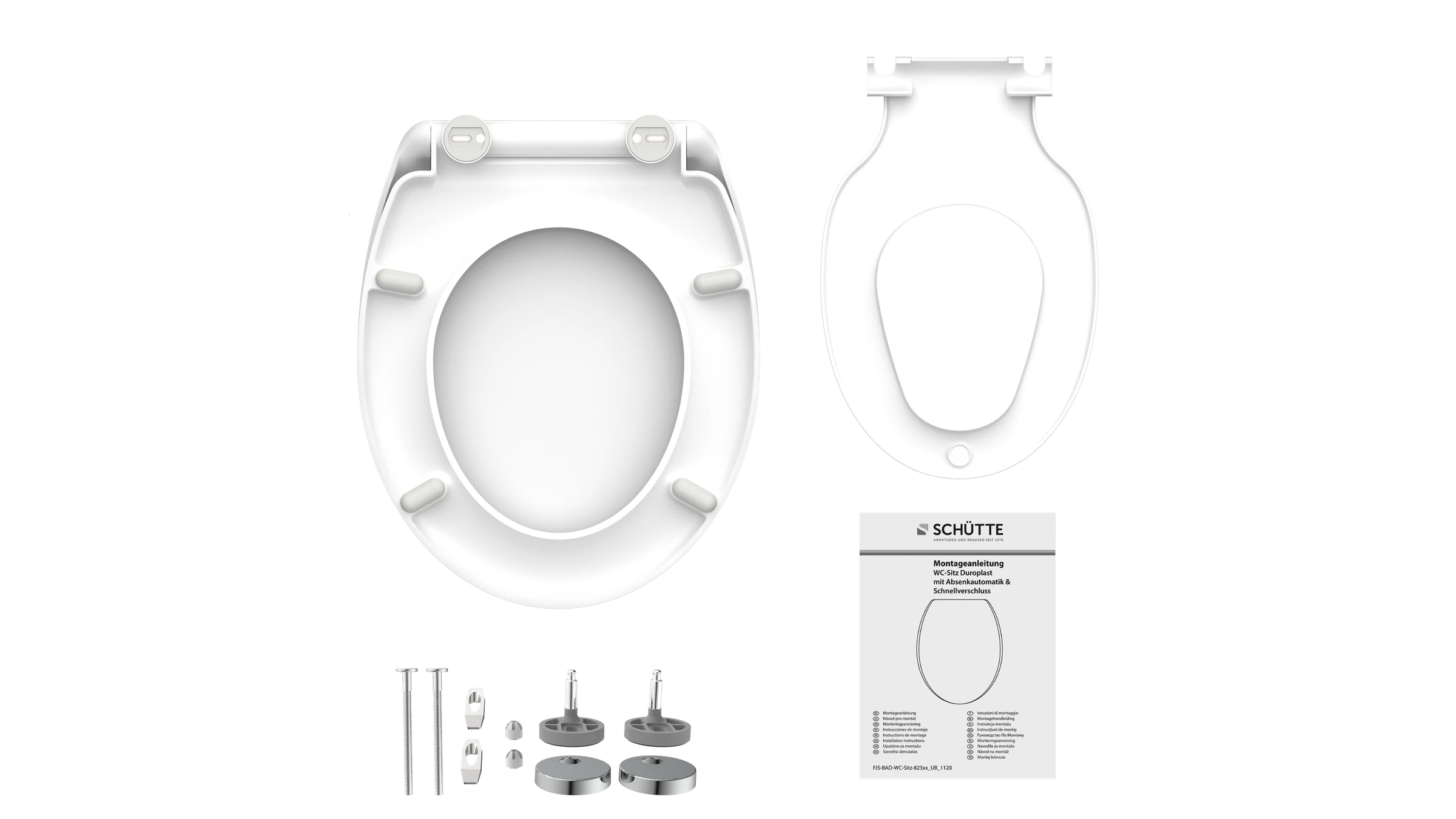 Duroplast WC-Sitz FAMILY WHITE, mit Absenkautomatik und Schnellverschluss