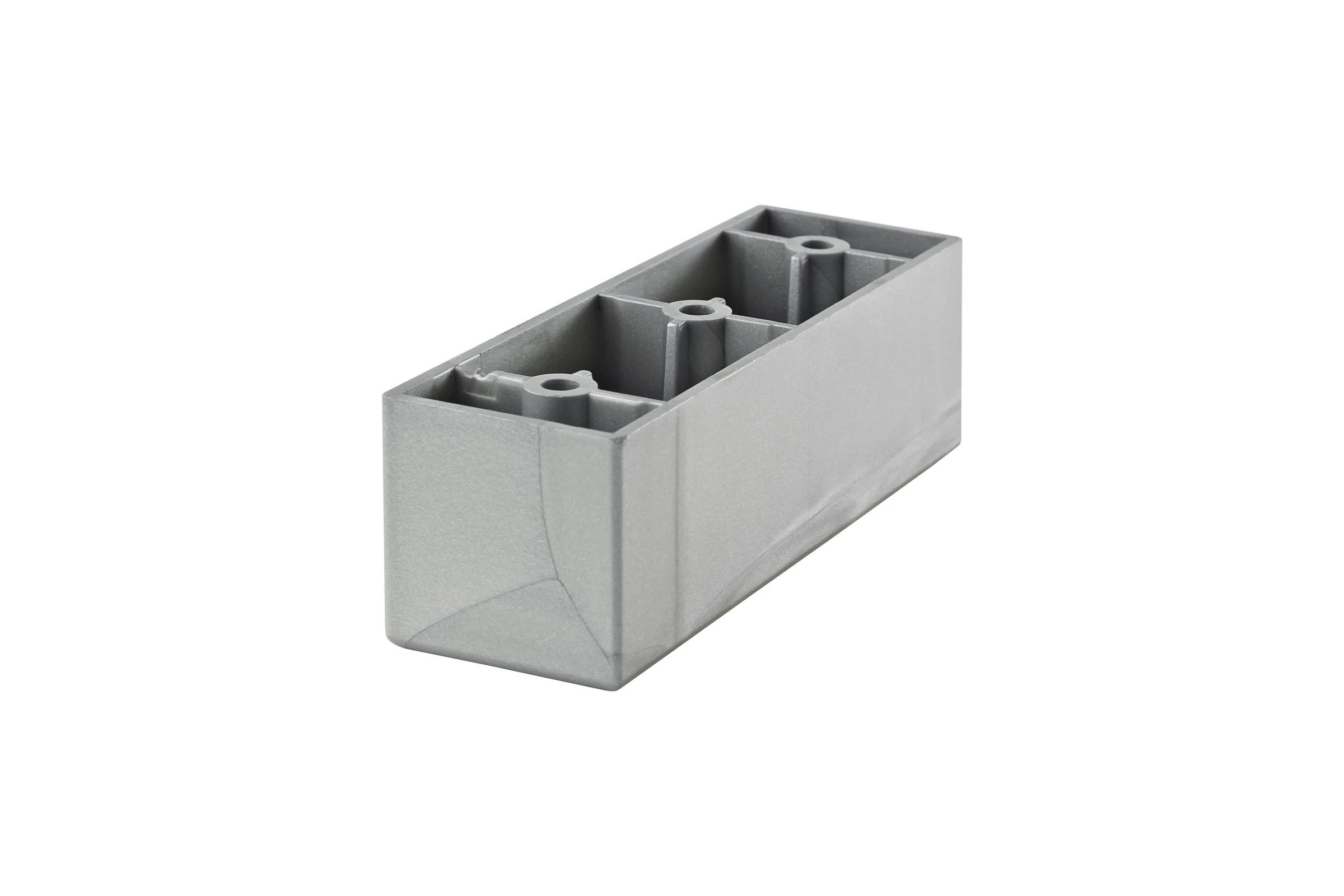 Möbelgleiter BAR eckenbündig, 90x28x28 mm Grau Kunststoff