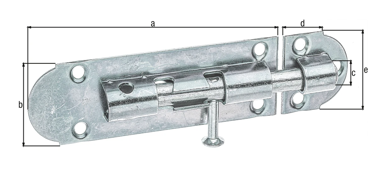 Grendelriegel mit Knopfgriff 100x30Ø8 verzinkt