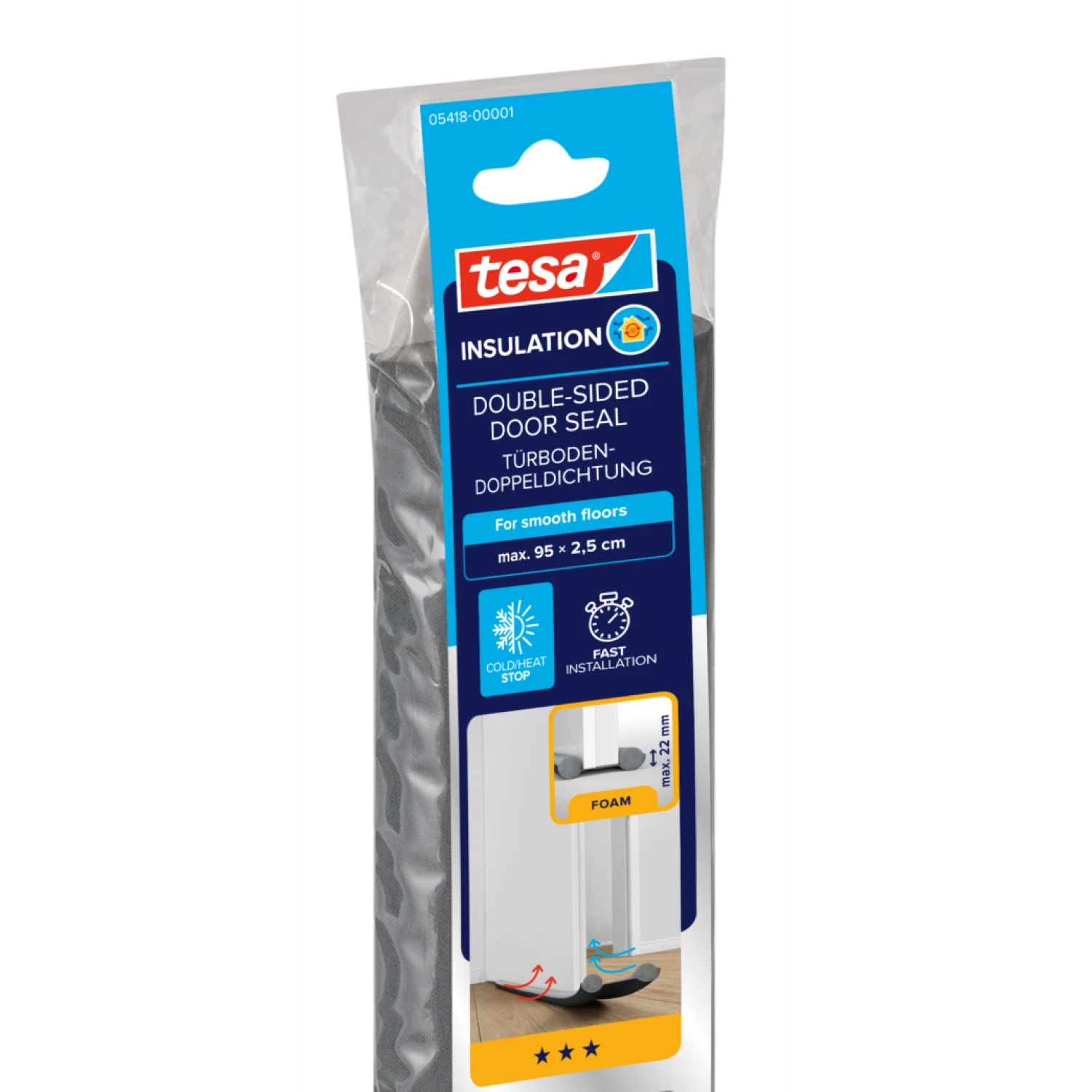 tesamoll®l® Türbodendoppeldichtung 0.95m x 22mm, grau