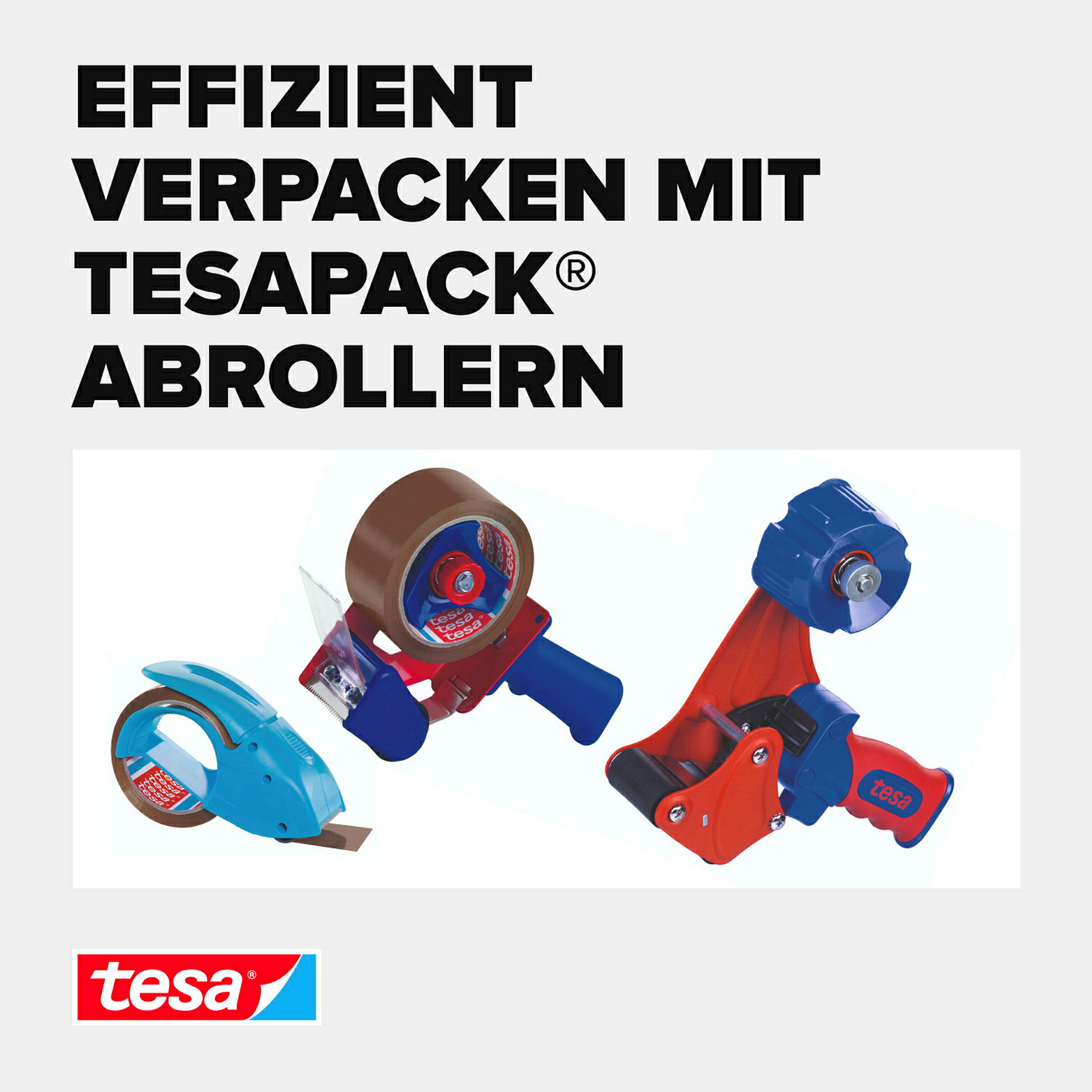 tesa® Packband Handabroller Classic, für Paketband-Rollen bis 66m x 50mm
