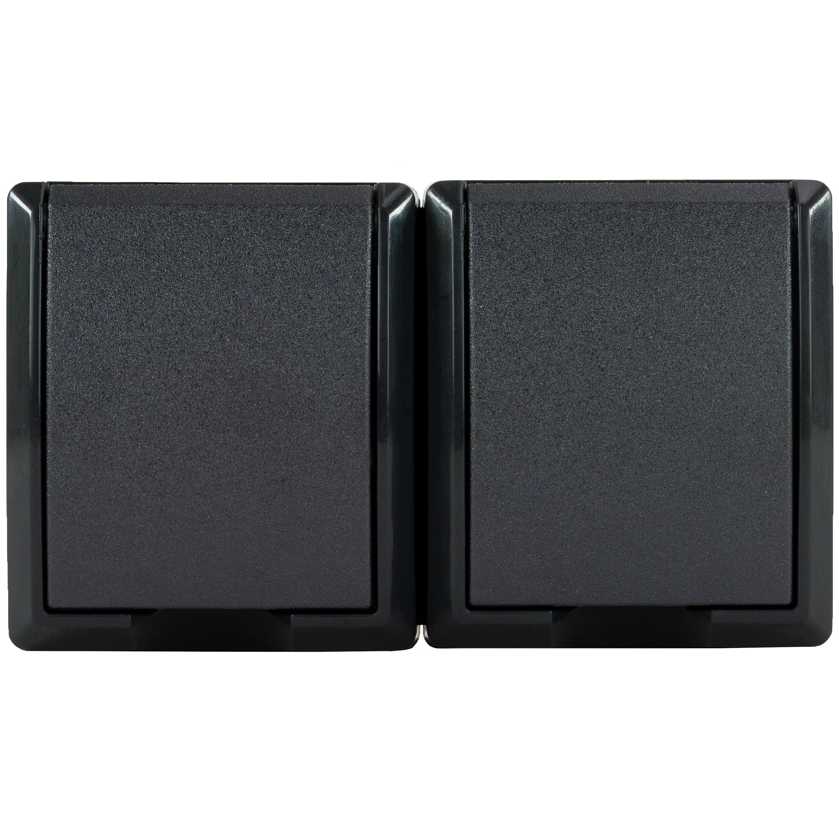 AP-Schalterprogramm IP44 AquaForm anthrazit Steckdose 2-fach waagerecht