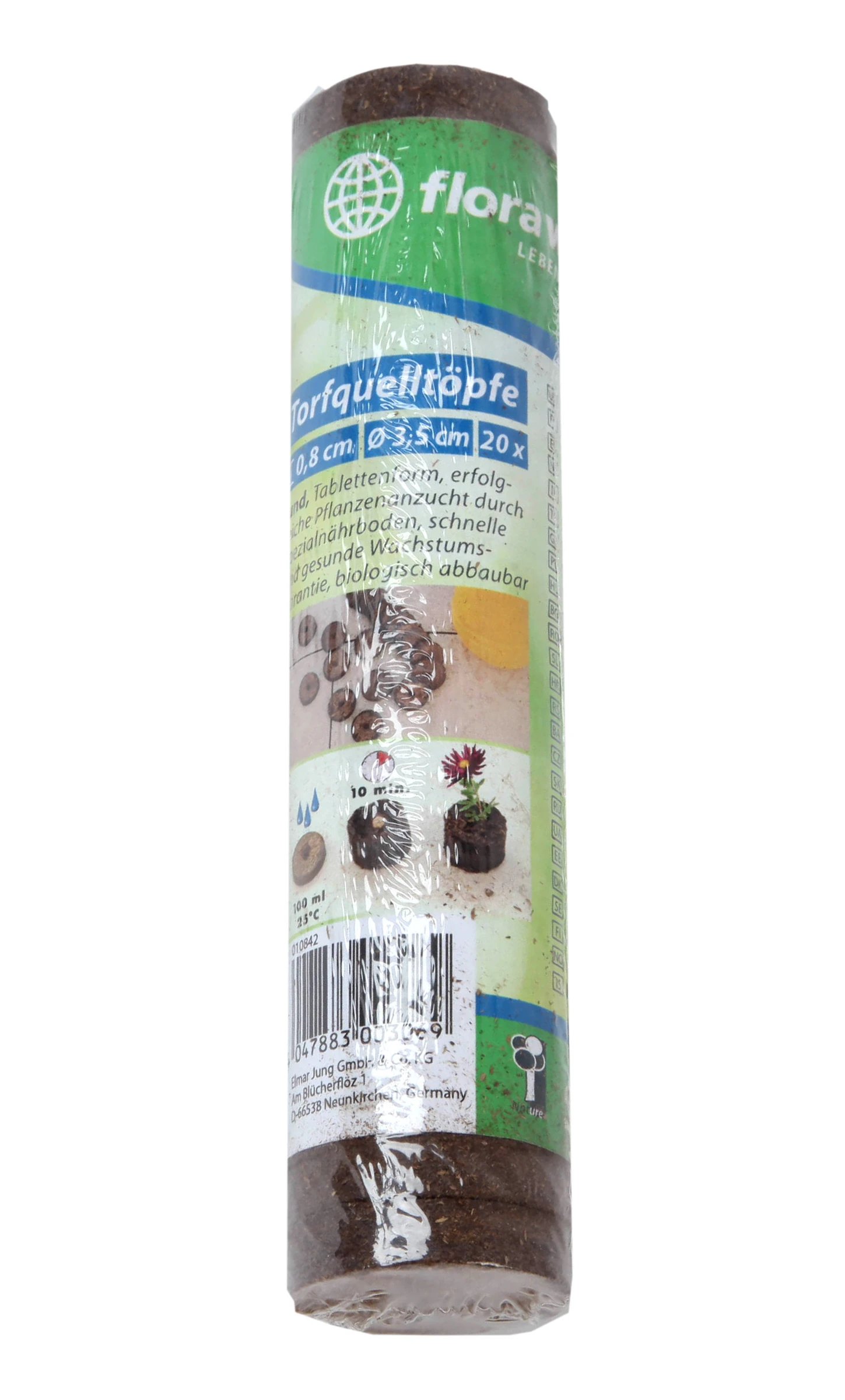 Torfquelltöpfe Classic, Ø 3,5 cm, H: 0,8 cm, 20 St.