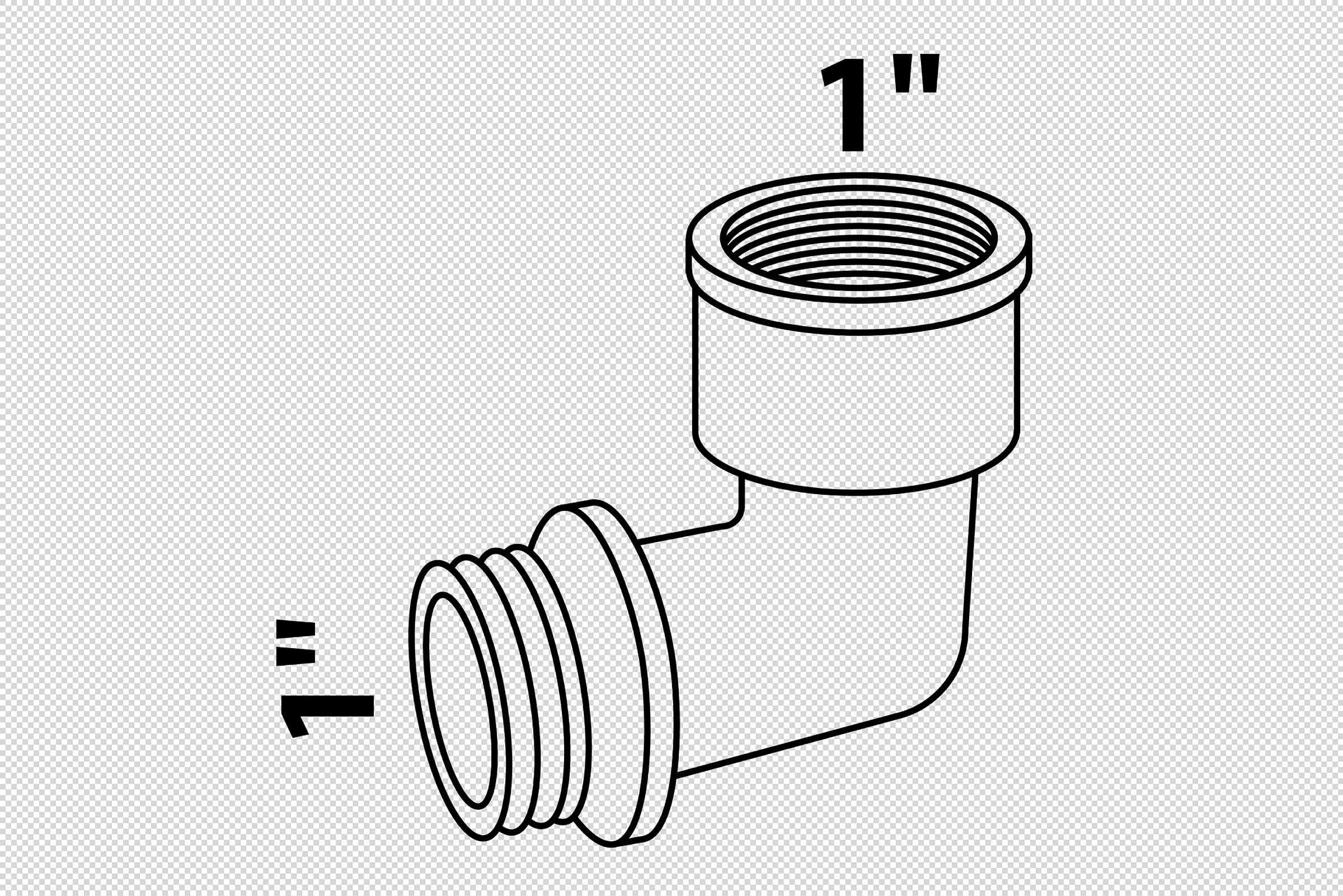MS Winkel 90°, blank, 1''IG x 1''AG