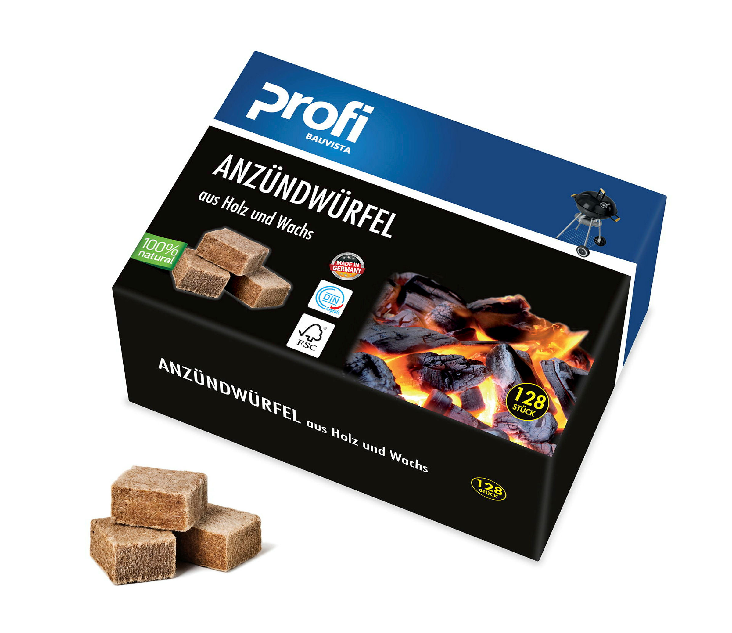 PROFI Holz & Wachs Anzünder 128 Stk.
