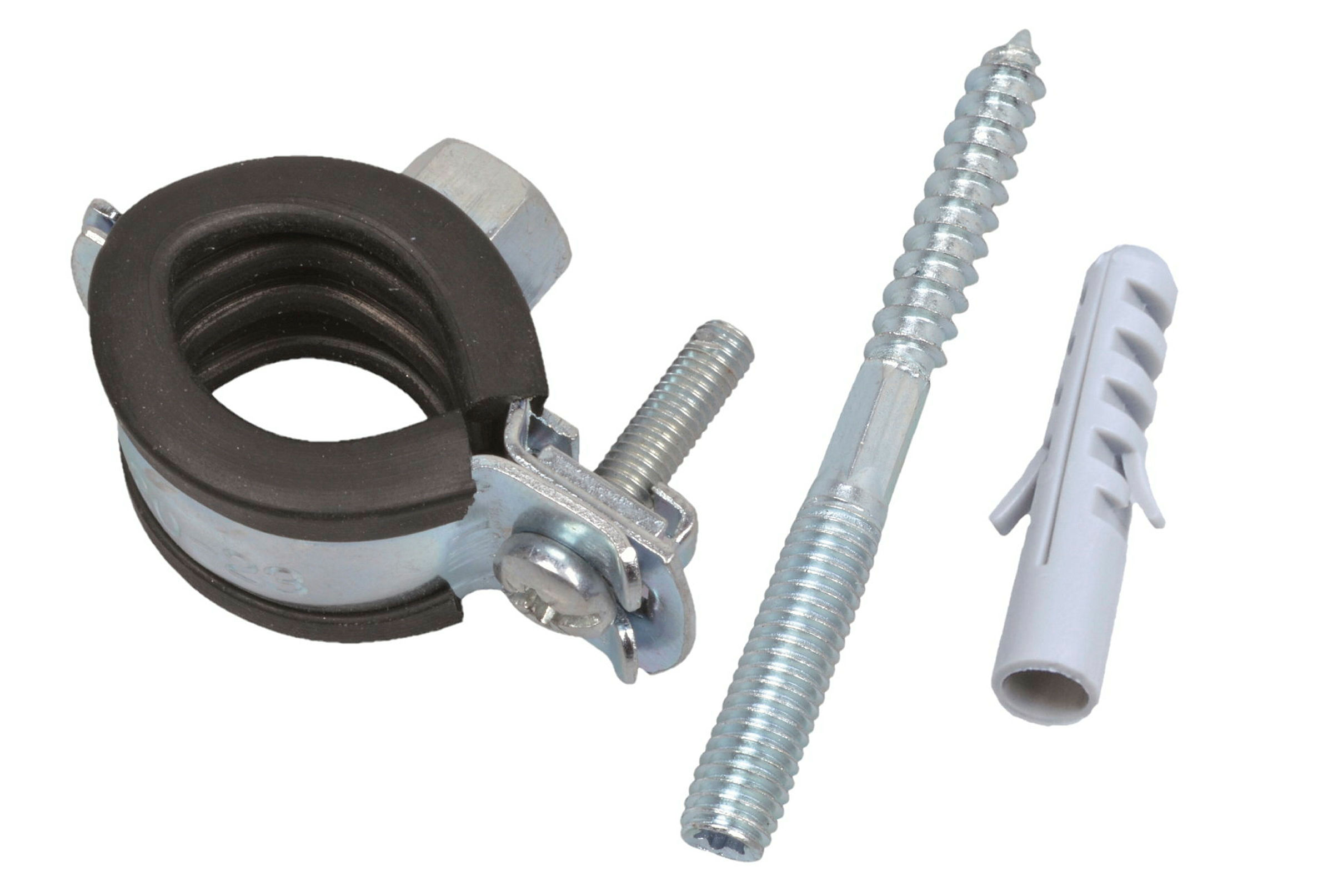 Rohrschelle, 26 mm - 28 mm, schallgedämmt, für 3/4'', mit Stockschraube M8