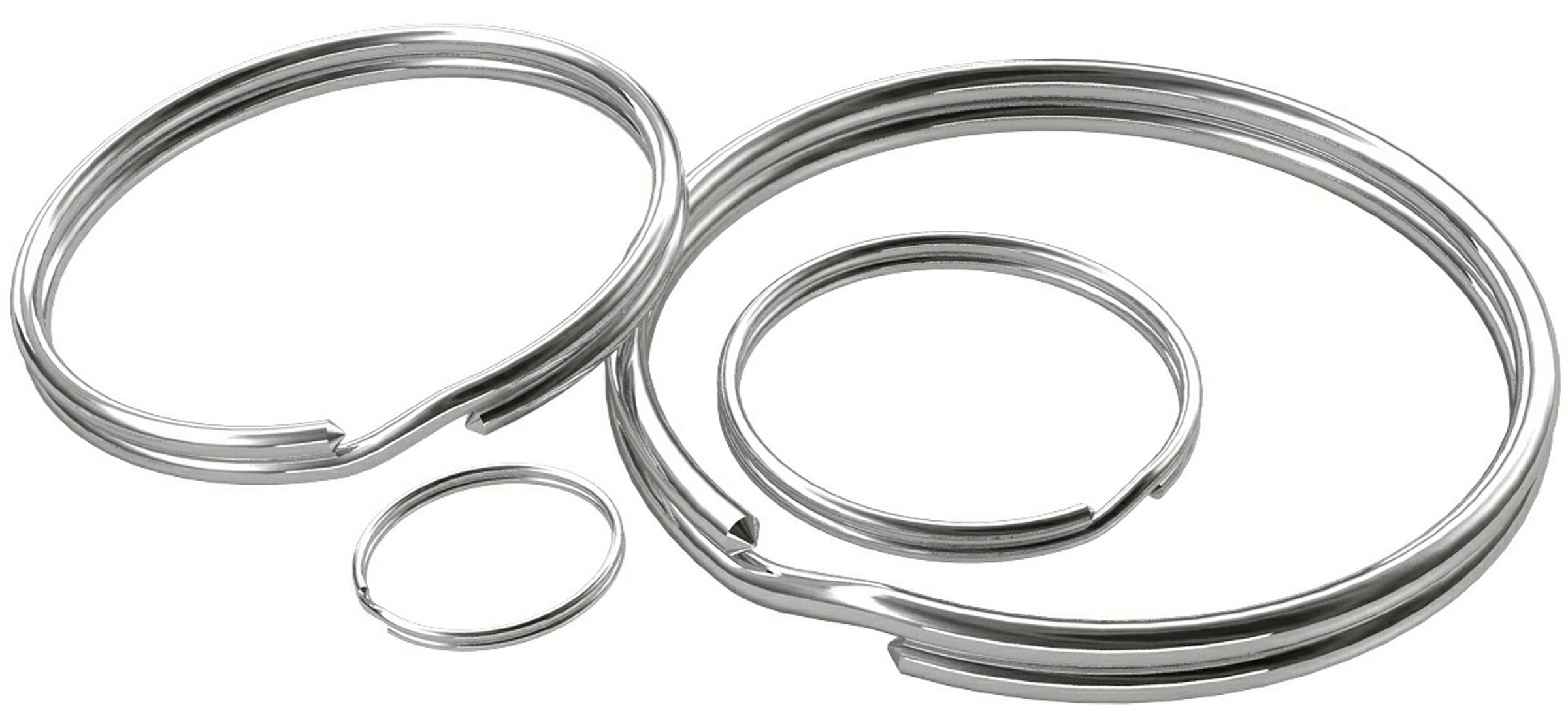 Schlüsselring Set (SB-Box) Stahl gehärtet vernickelt, 16, 20, 25, 30 mm