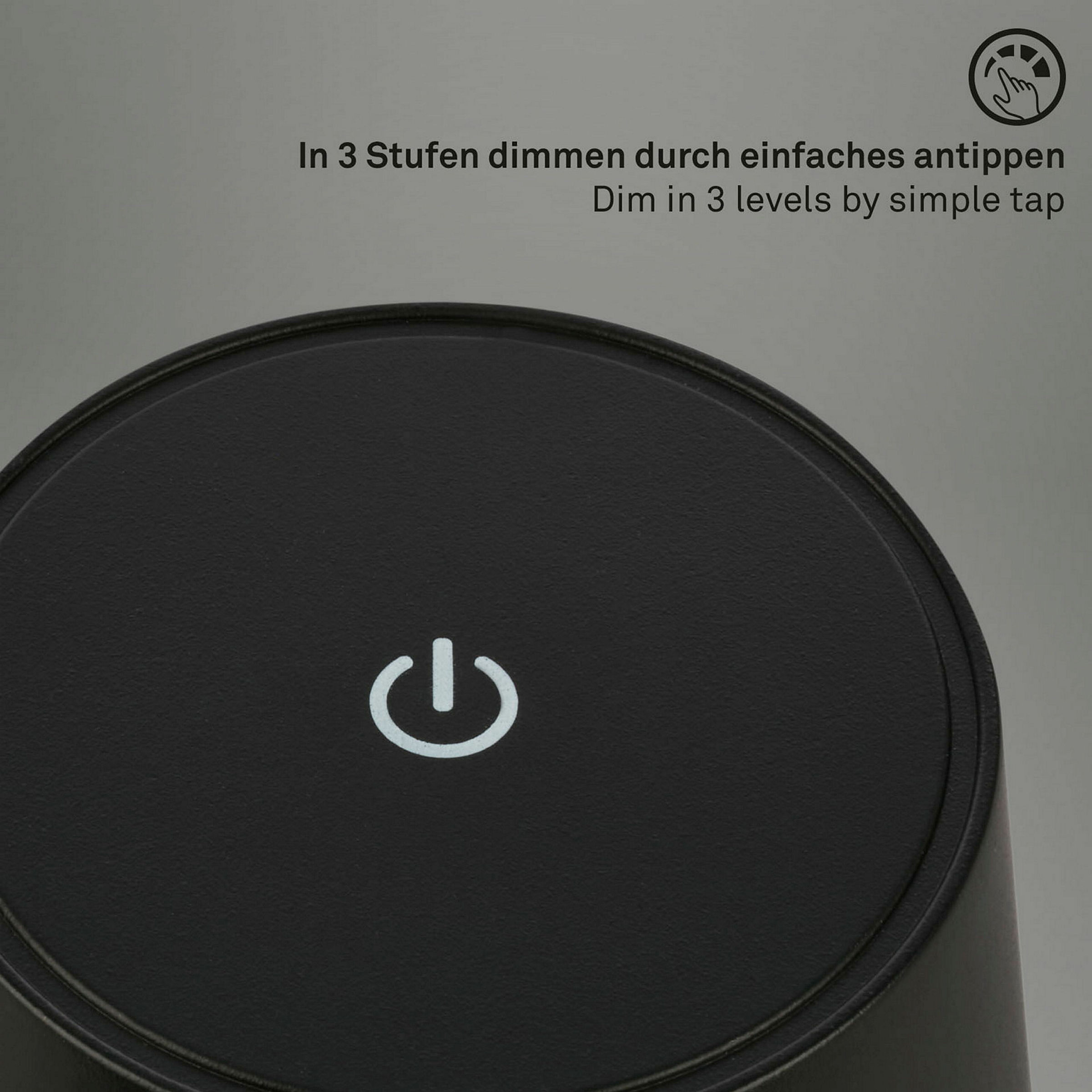 Akku LED Tischleuchte, Schwarz, 1xLED-Modul/2,6W