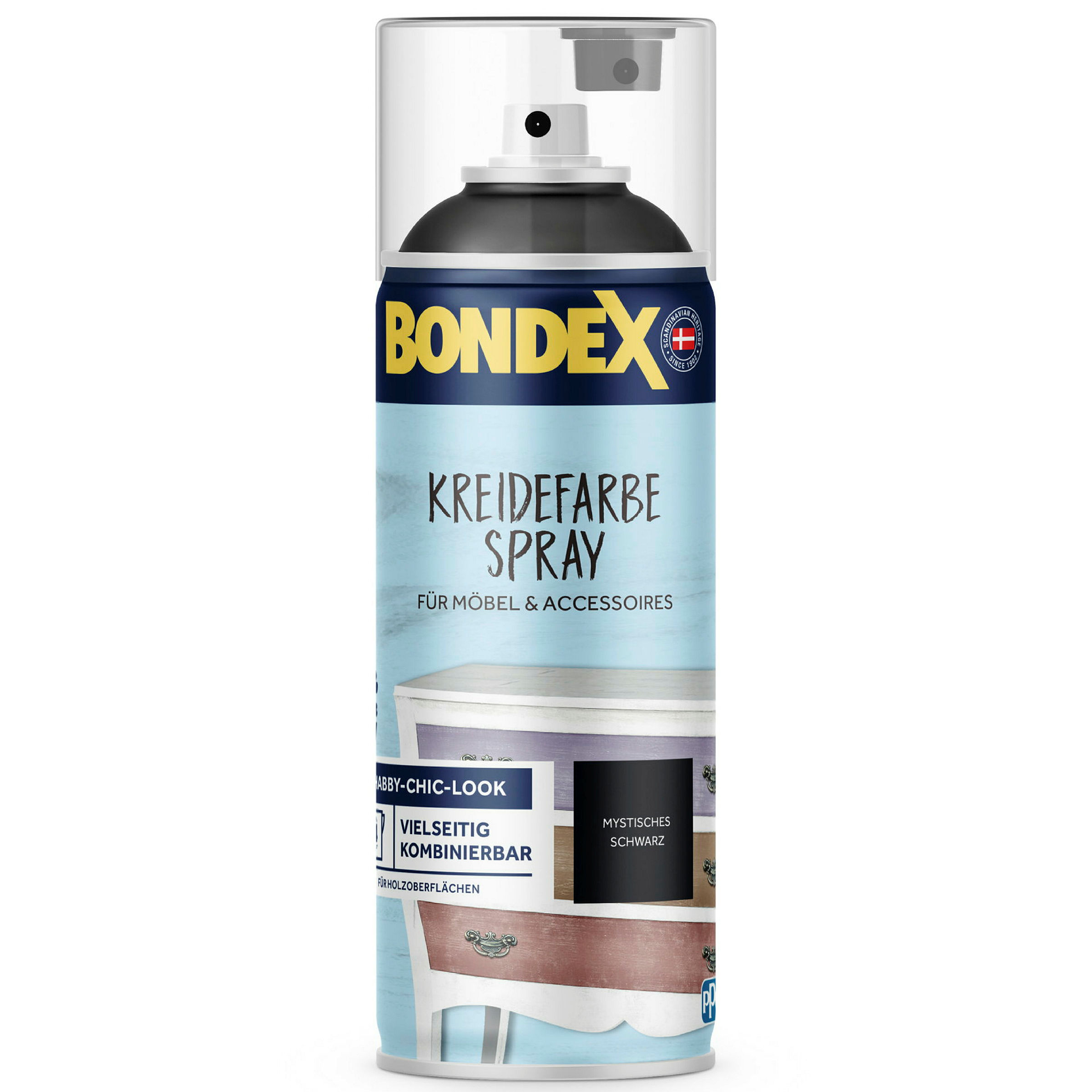 BONDEX Kreidefarbe Spray Mystisches Schwarz 0,4l