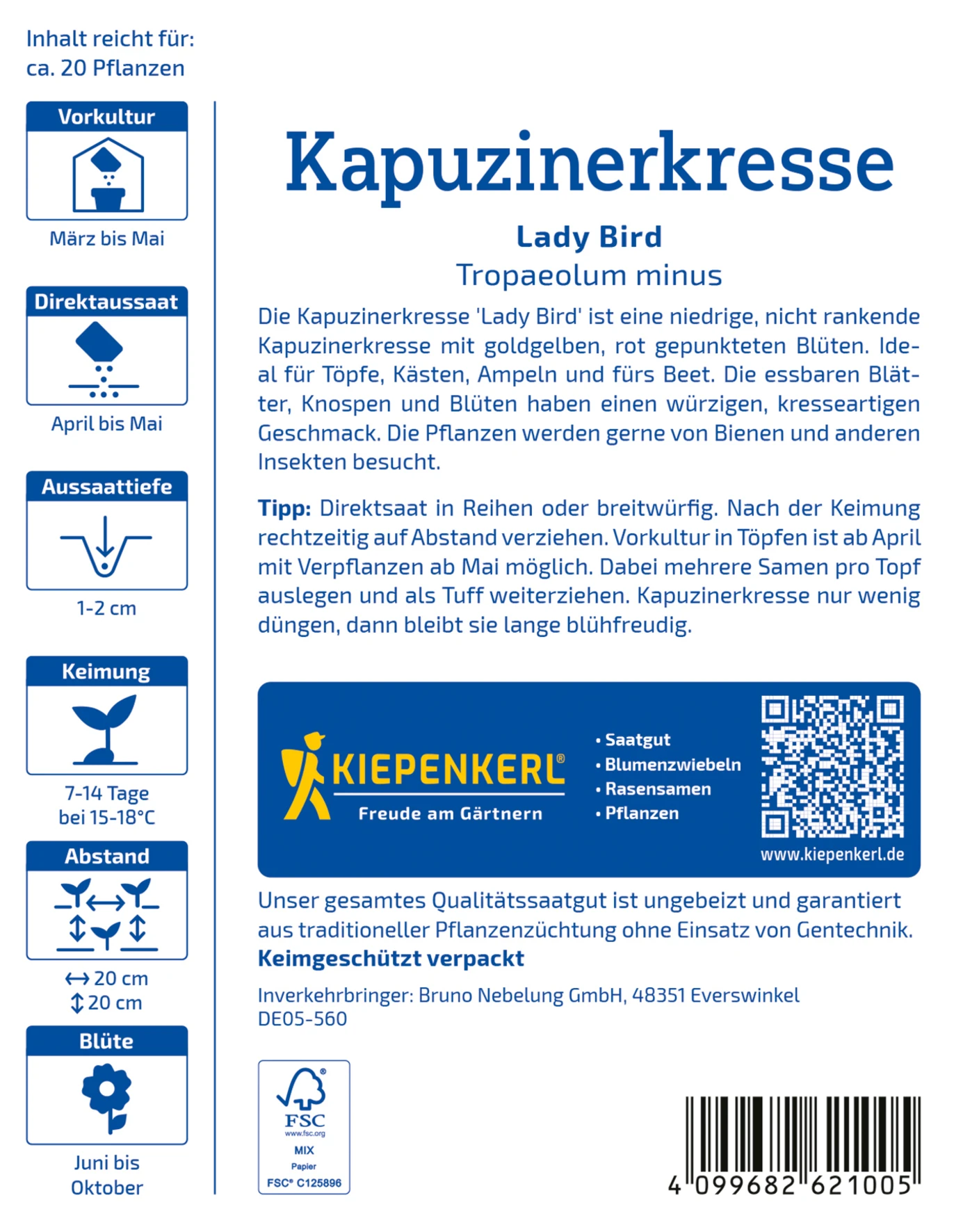 Kiepenkerl Kapuzinerkresse Lady Bird