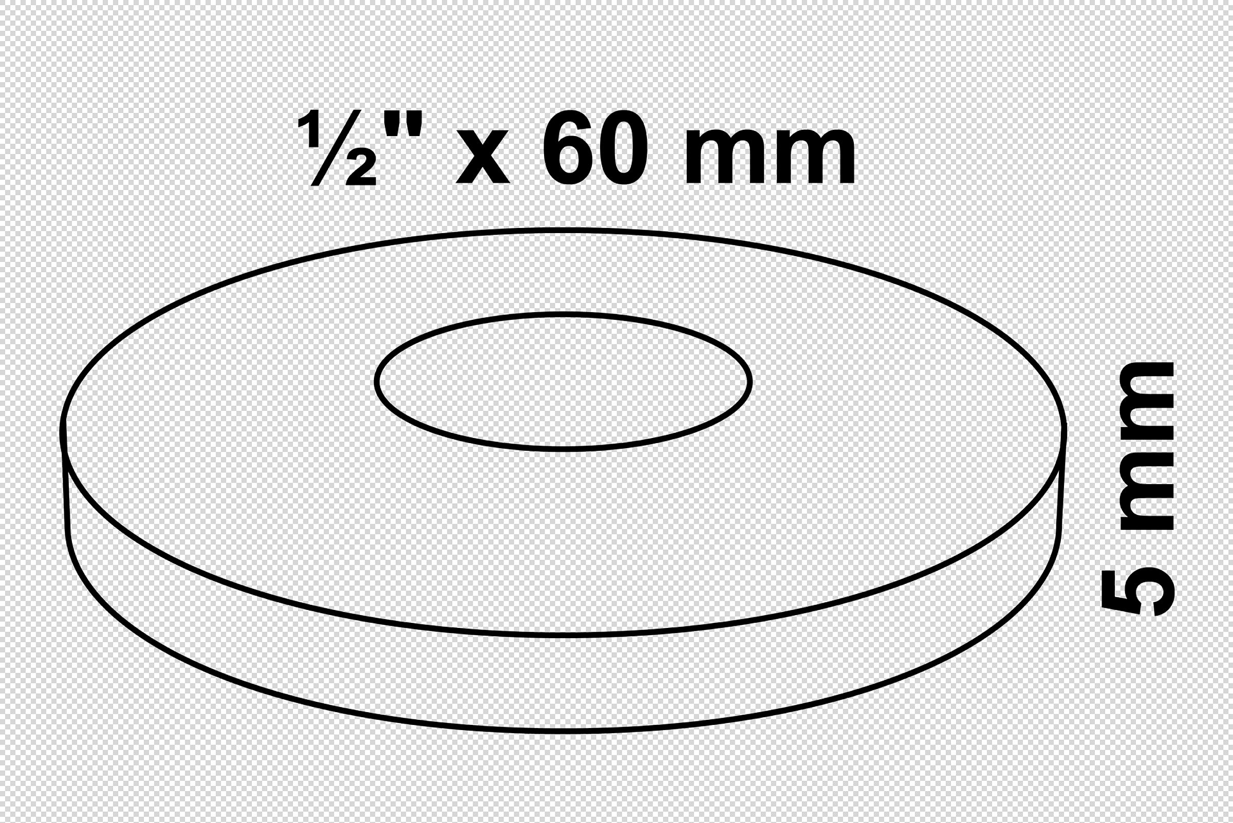 Hahnrosette, Chrom, 1/2'' x 60 mm x 5 mm