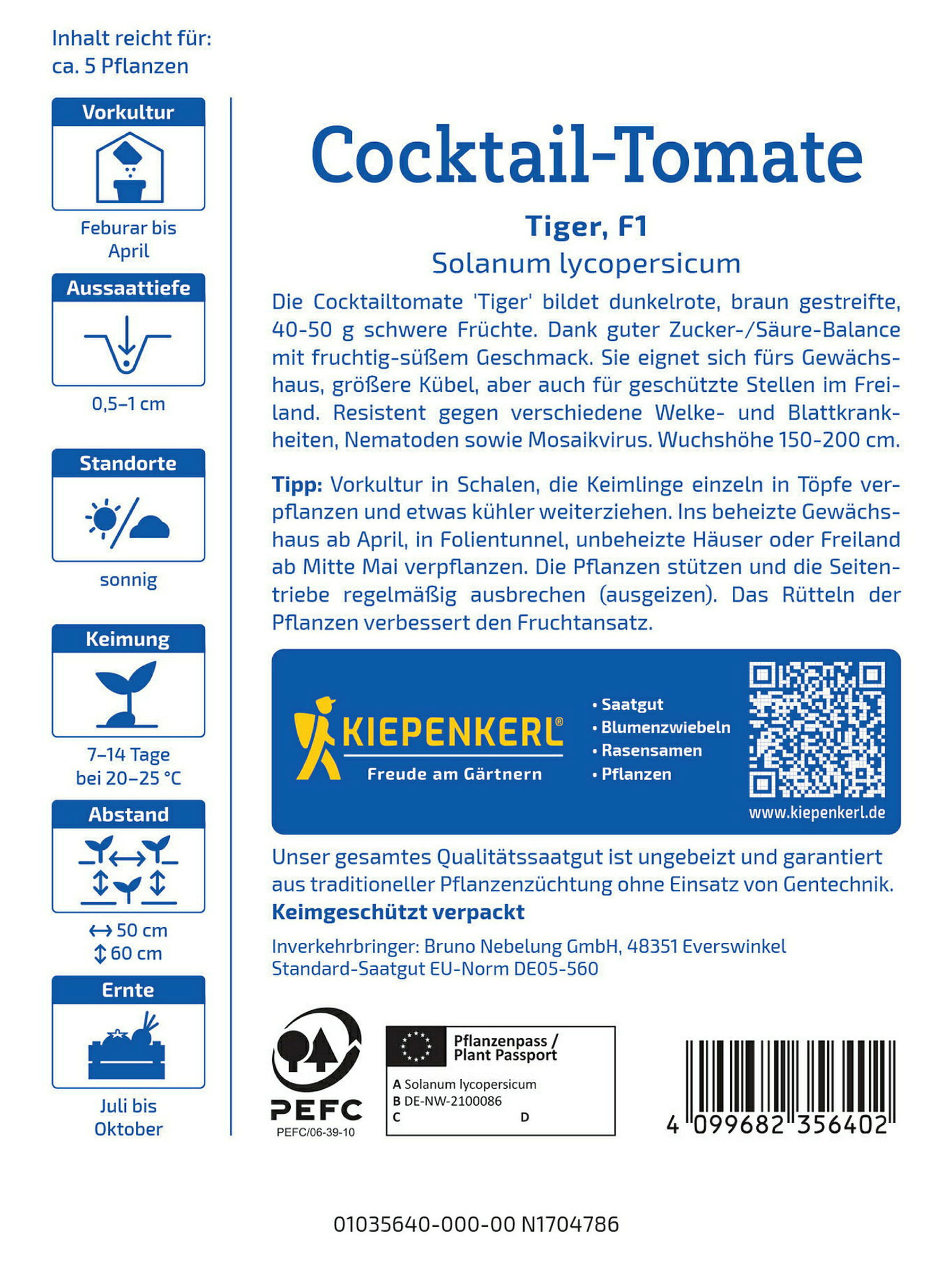 Kiepenkerl Cocktail-Tomate Tiger, F1