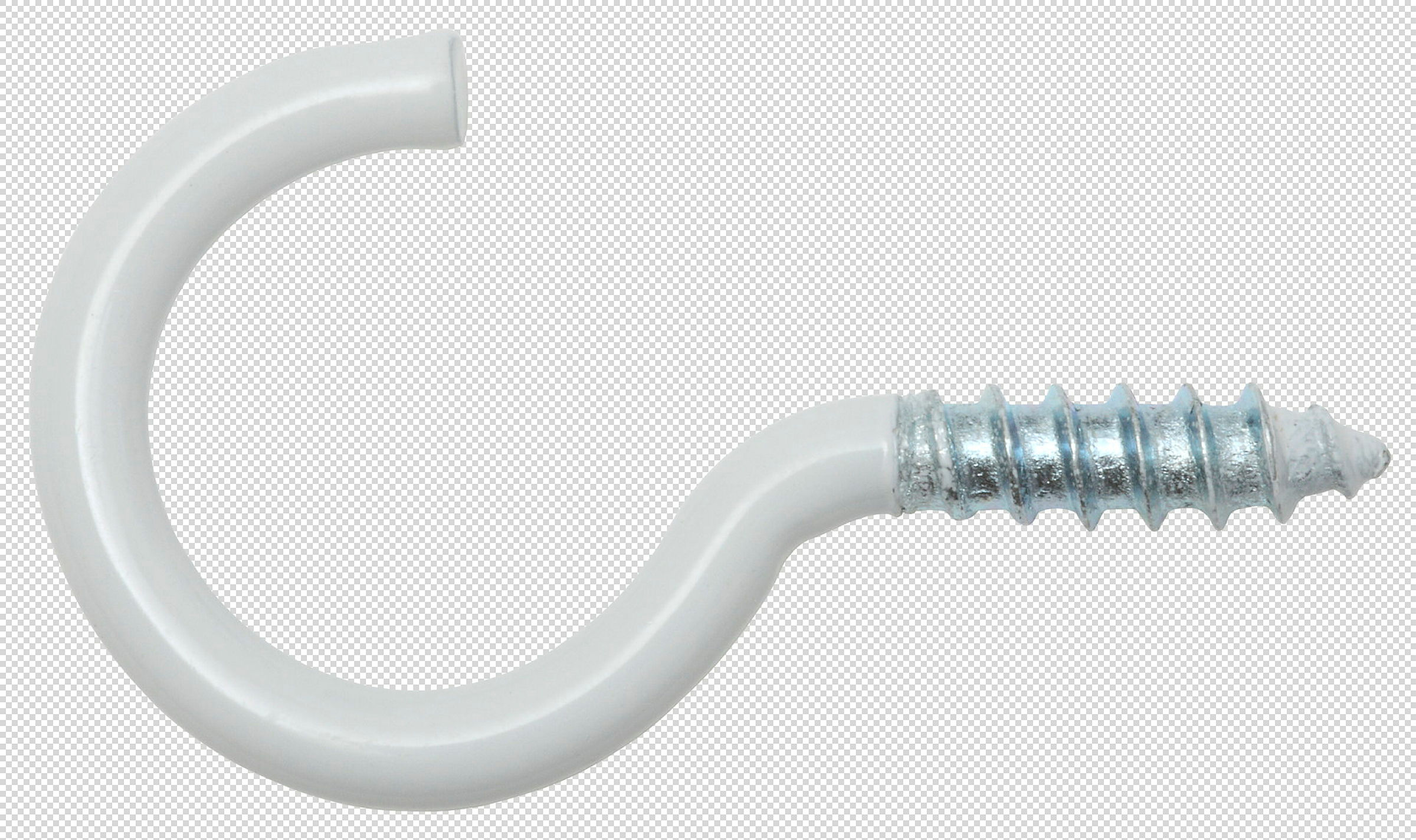Schraubhaken gebogen 4,3 x 51 / 19, weiss beschichtet