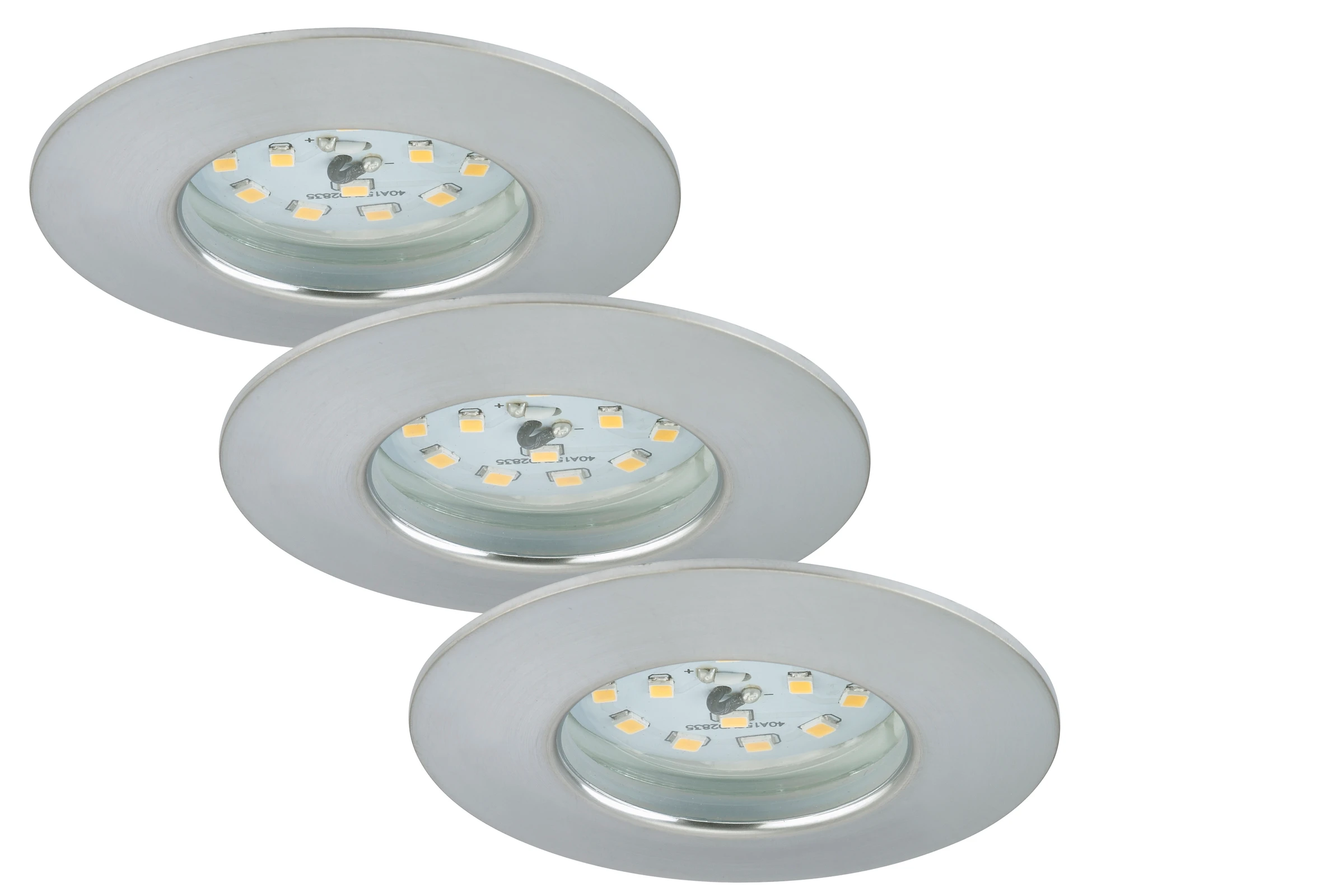 LED Einbauleuchten, alu, 3er-Set, 3xLED-Modul/4,8W
