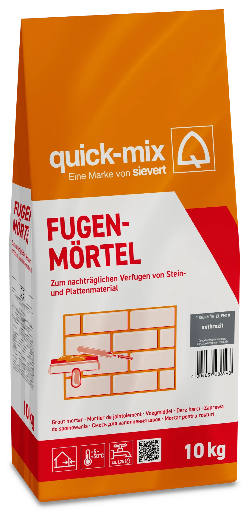 quick-mix Fugenmörtel anthrazit 10 kg