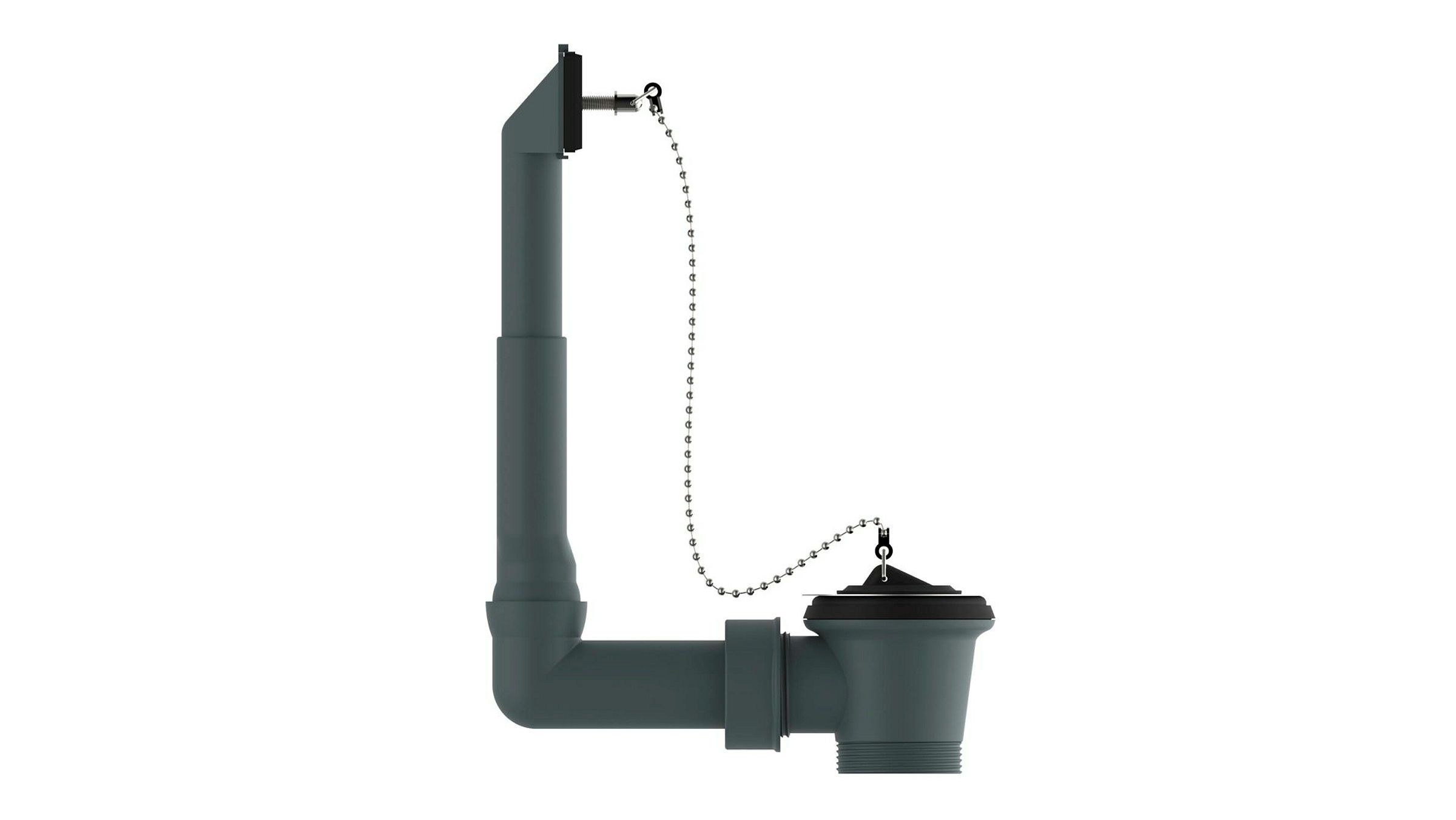 ECO-SAVE KS Spülen-Ab- und Überlaufgarnitur, Grau, 1 1/2''AG x 70 mm, höhen