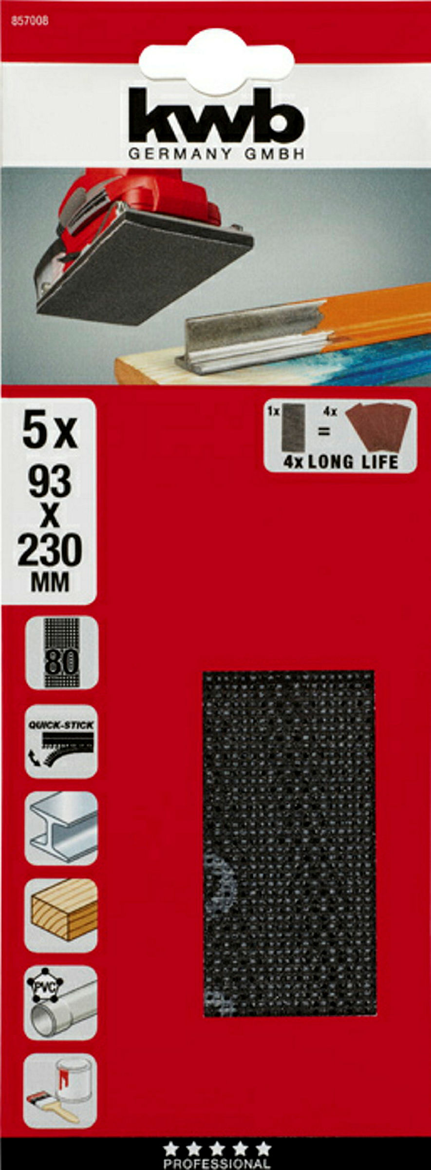 Gitterleinen für Schwingschleifer, 93 x 230 mm, 80