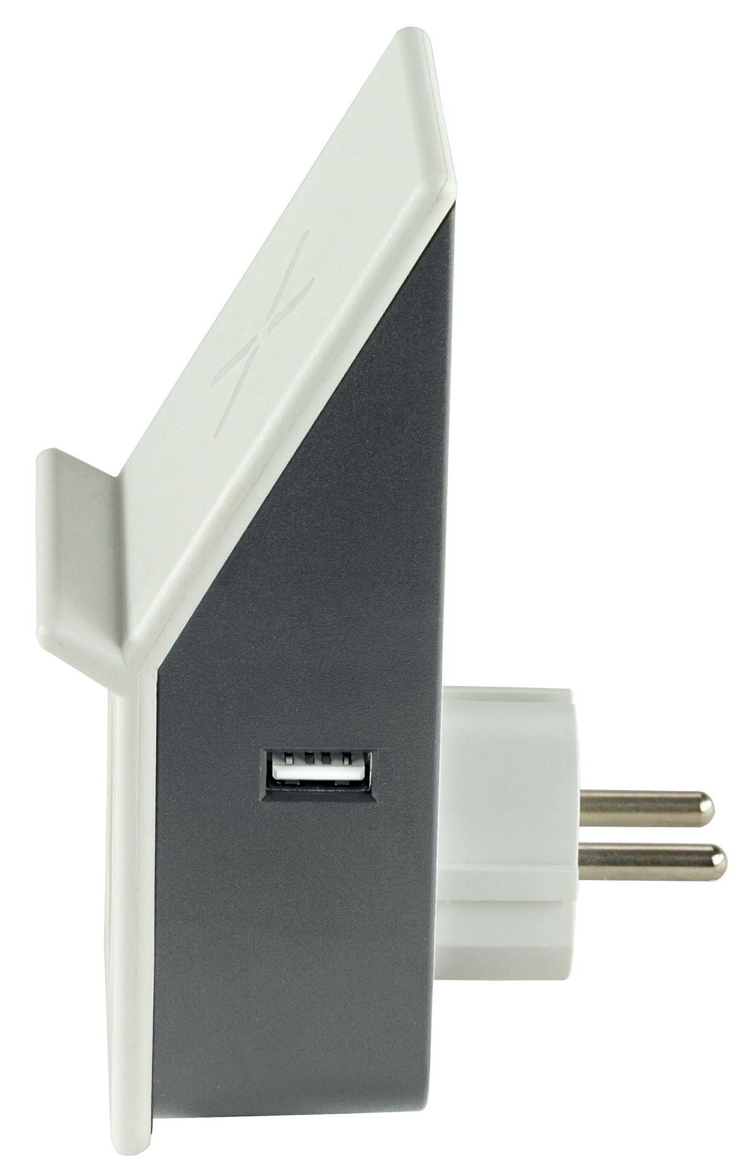 USB Ladegerät Induktion & 1xUSB- & 1xSchutzk.-Steckdose 3,1A/2,4A weiß