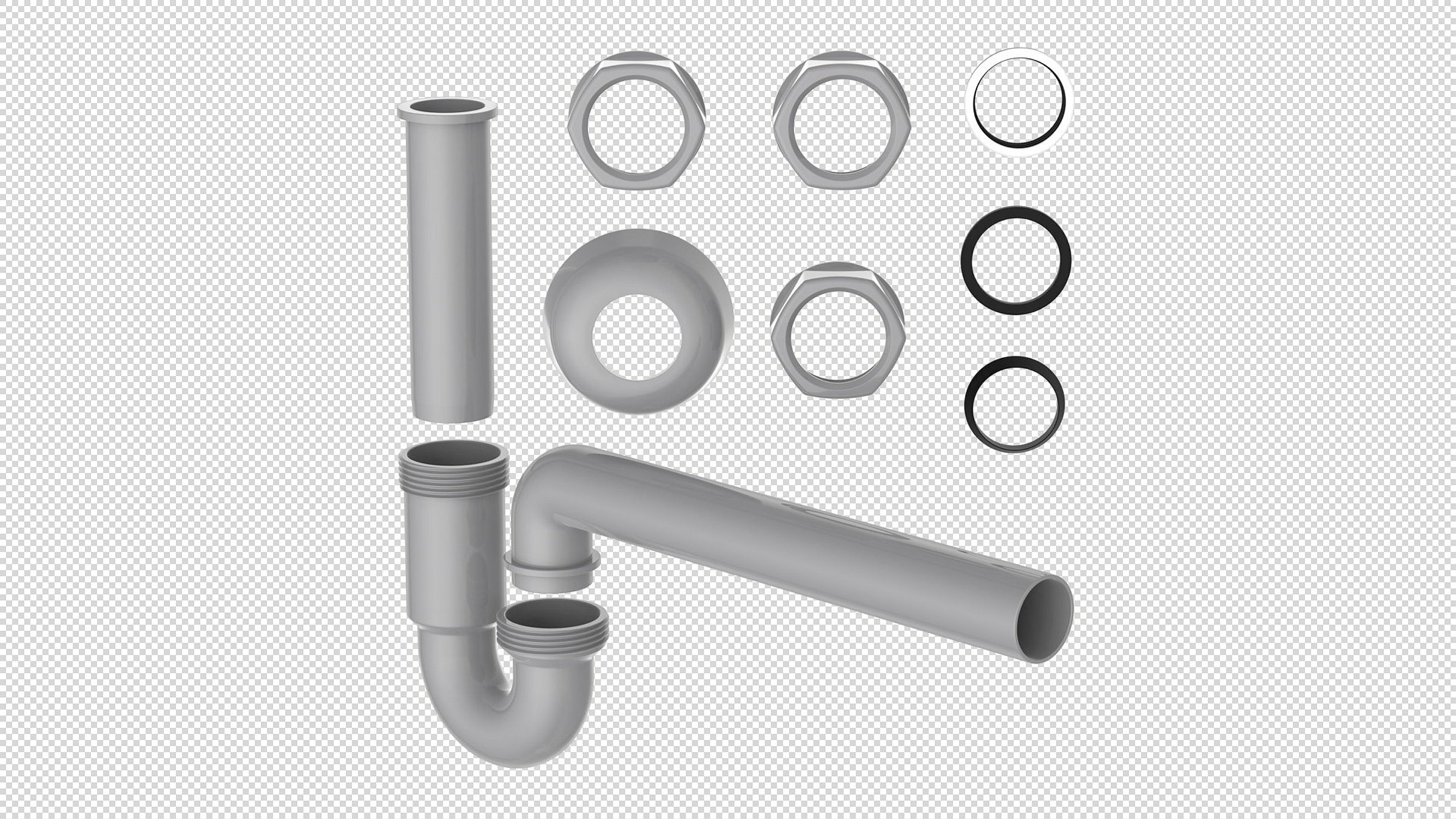 ECO-SAVE KS Röhrensiphon, Grau, 1 1/4'' x 32 mm