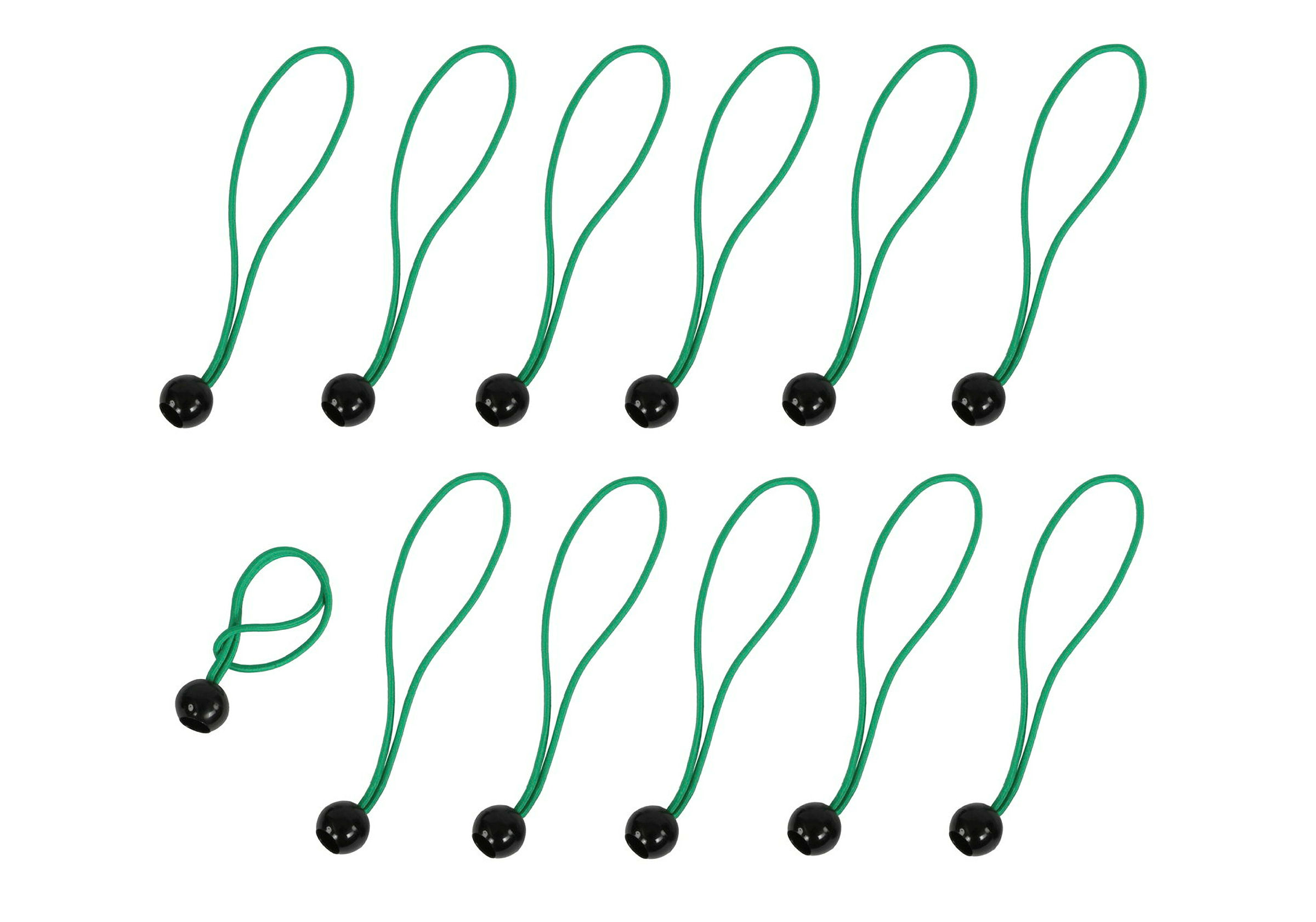 Kugel-Gummi-Spanner Classic, 12er Set, Kunststoff/ Gummi, L: 10 cm, D: 8 mm