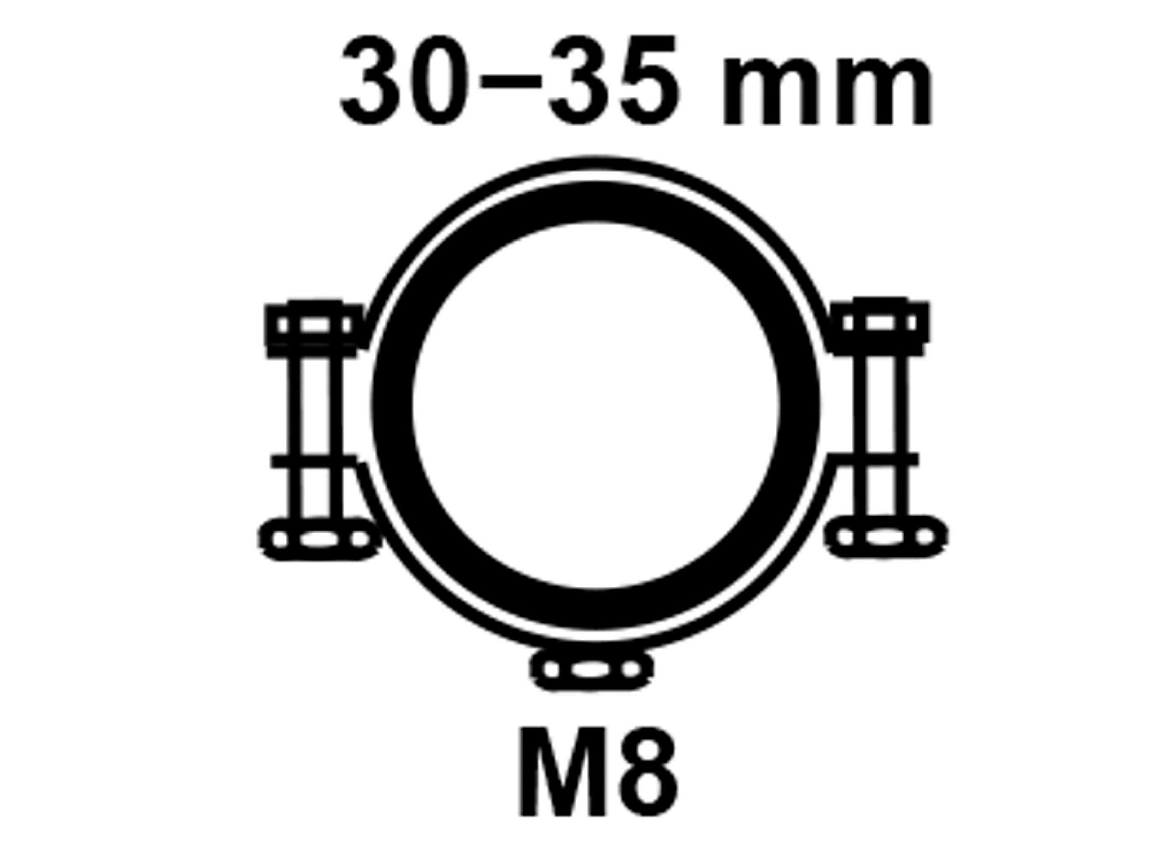 Rohrschelle, 30 mm - 35 mm, schallgedämmt, für 1'', mit M8 Gewindemuffe