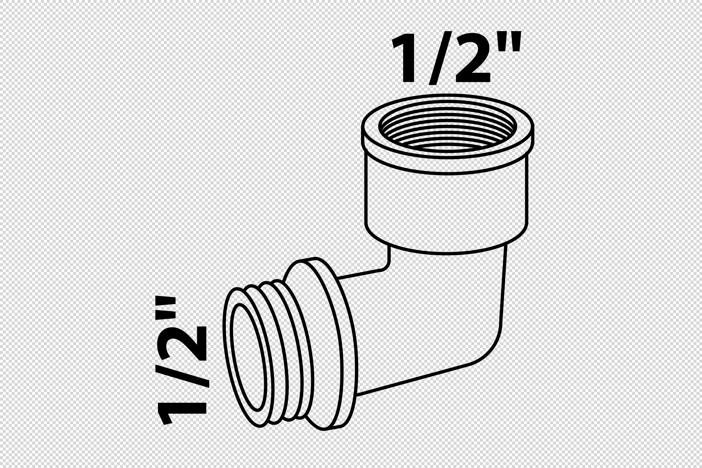 MS Winkel 90 , blank, 1/2''IG x 1/2''AG
