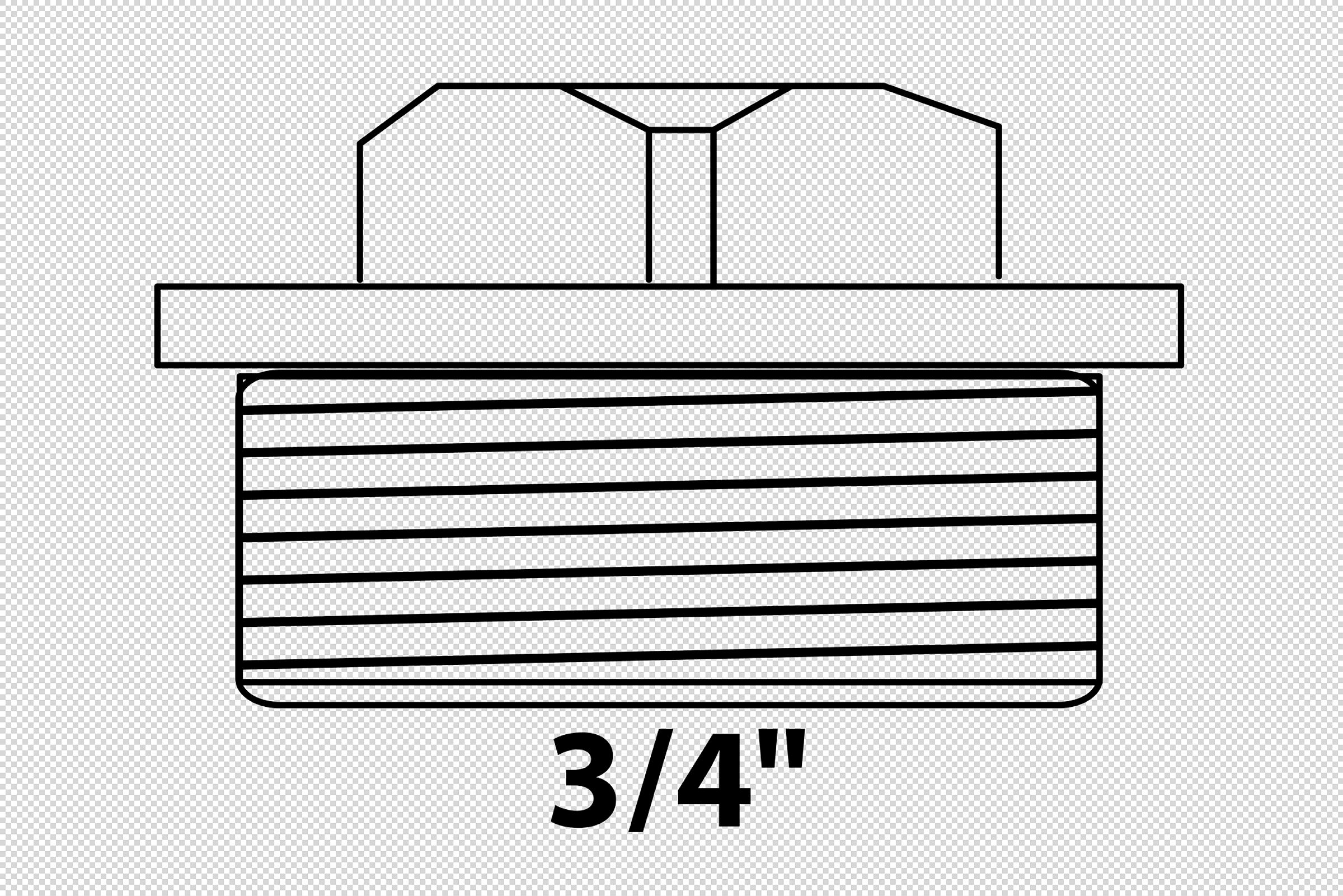 MS Stopfen, blank, 3/4''AG