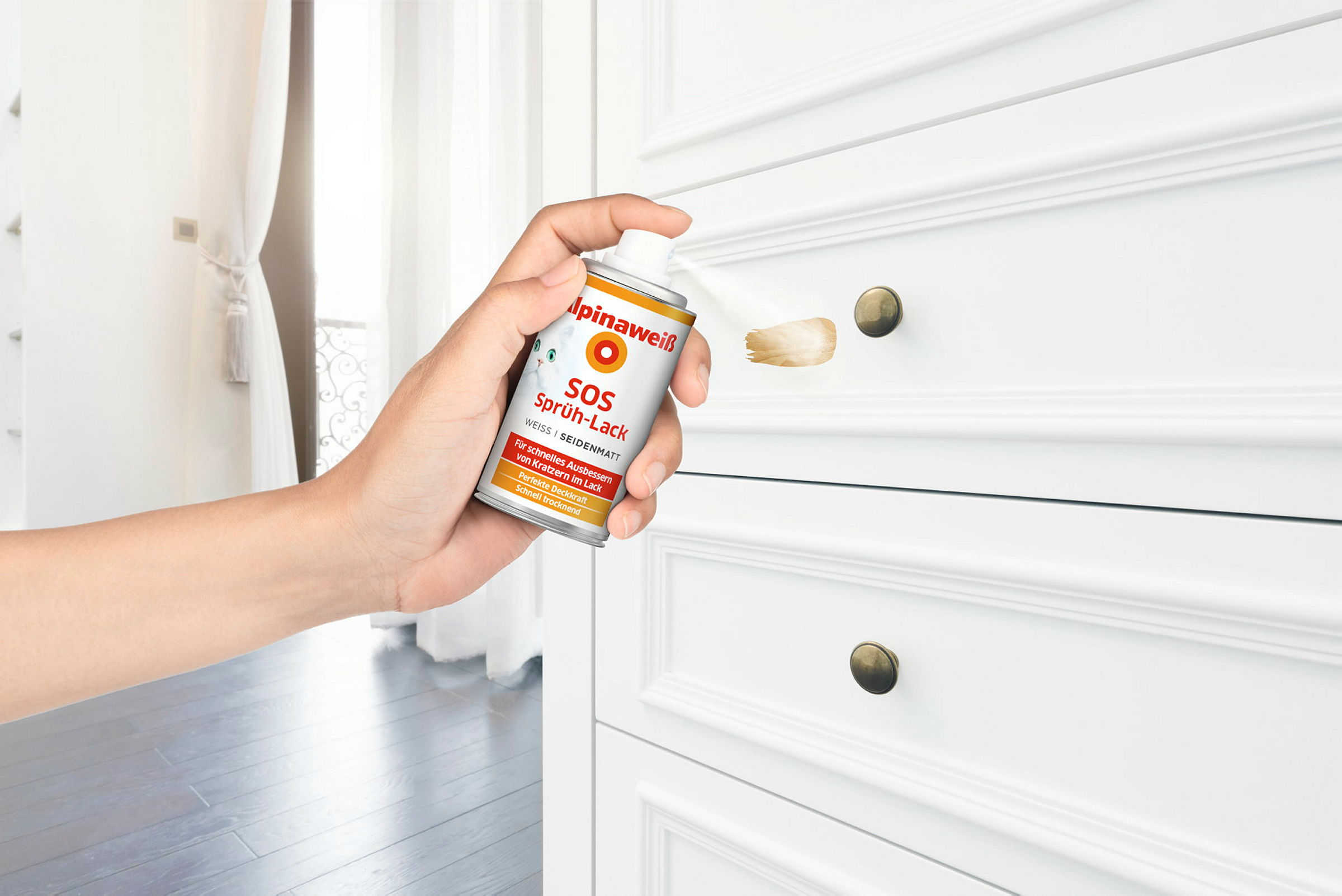 Alpinaweiß SOS Sprüh-Lack 150ml seidenmatt