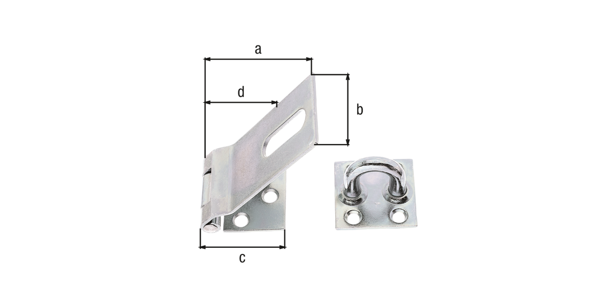 Sicherh.-Überfalle m.Öse 85x37x38 mm, vz-disp.