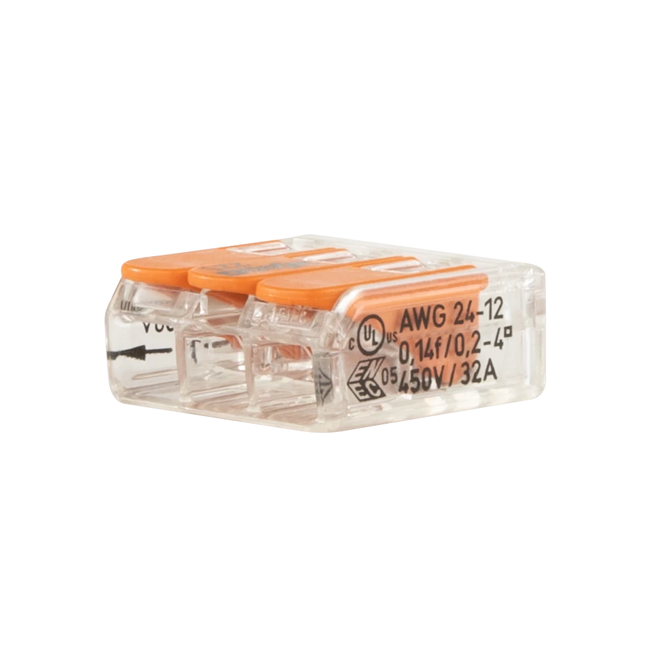 WAGO Verbindungsklemme, 3-fach, orange, 10 Stück