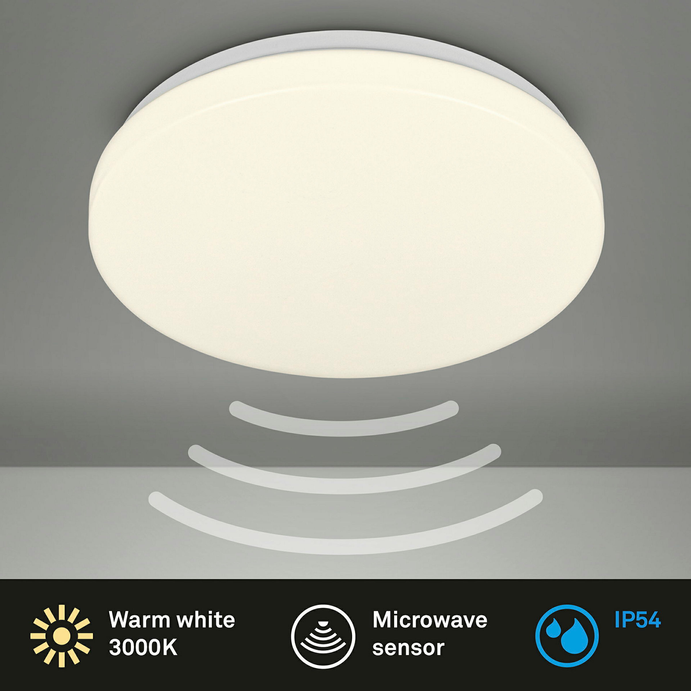 WALK LED ceiling light,sensor,Weiß, LED/13W, IP54