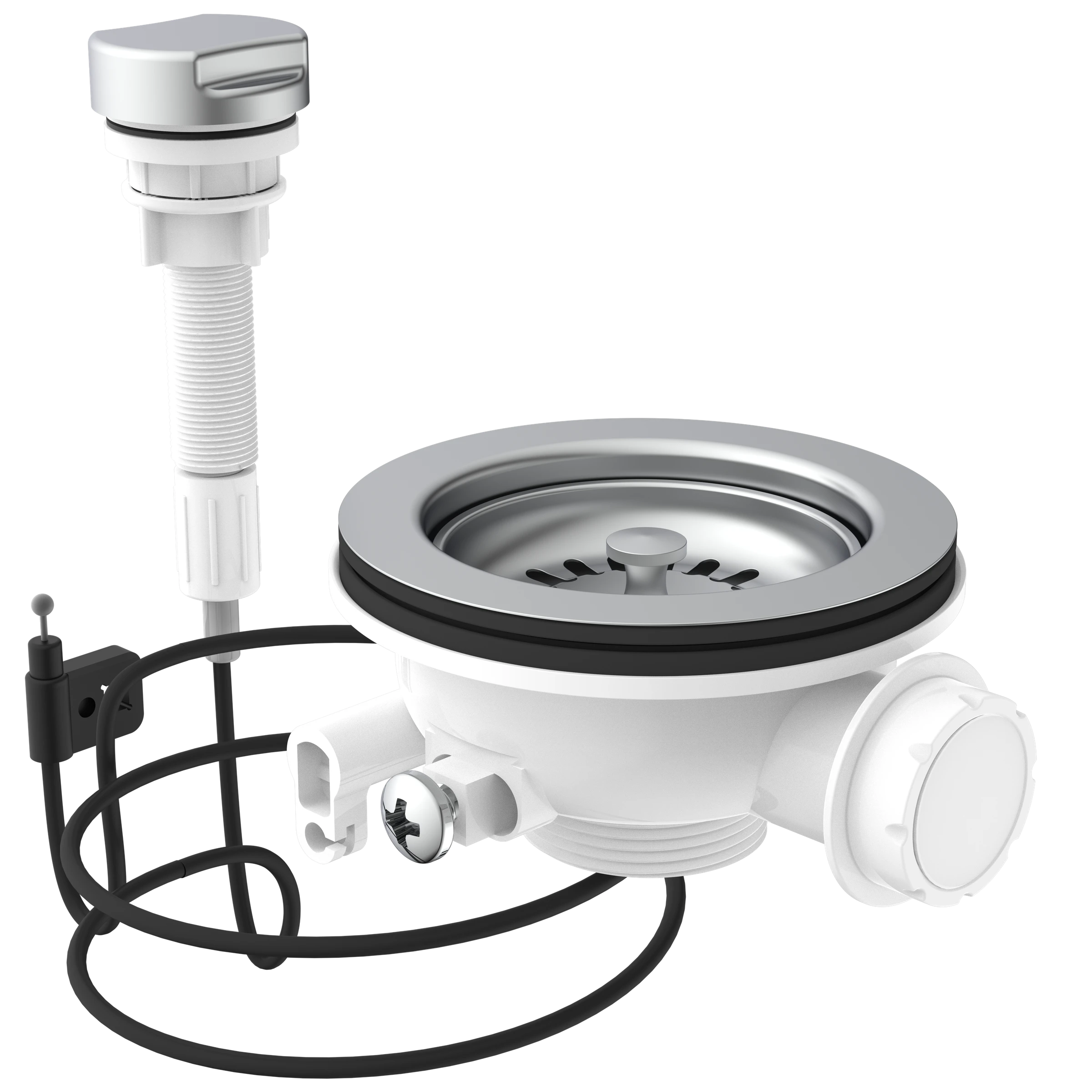 KS Korbventil Bowdenzug, 1 1/2''AG, Edelstahl-Ventilkelch und Sieb Ø114 mm,