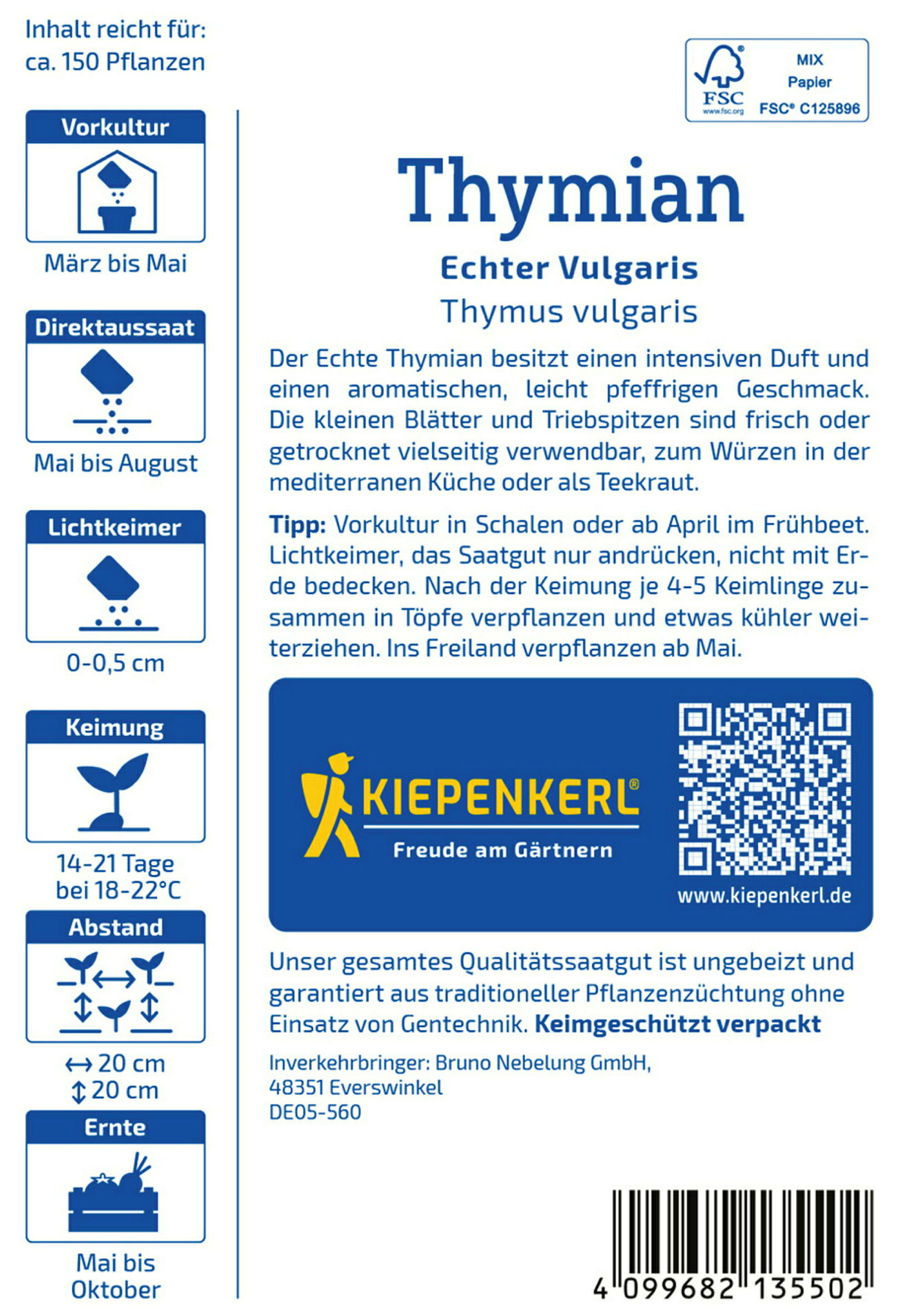 Kiepenkerl Thymian Echter Vulgaris