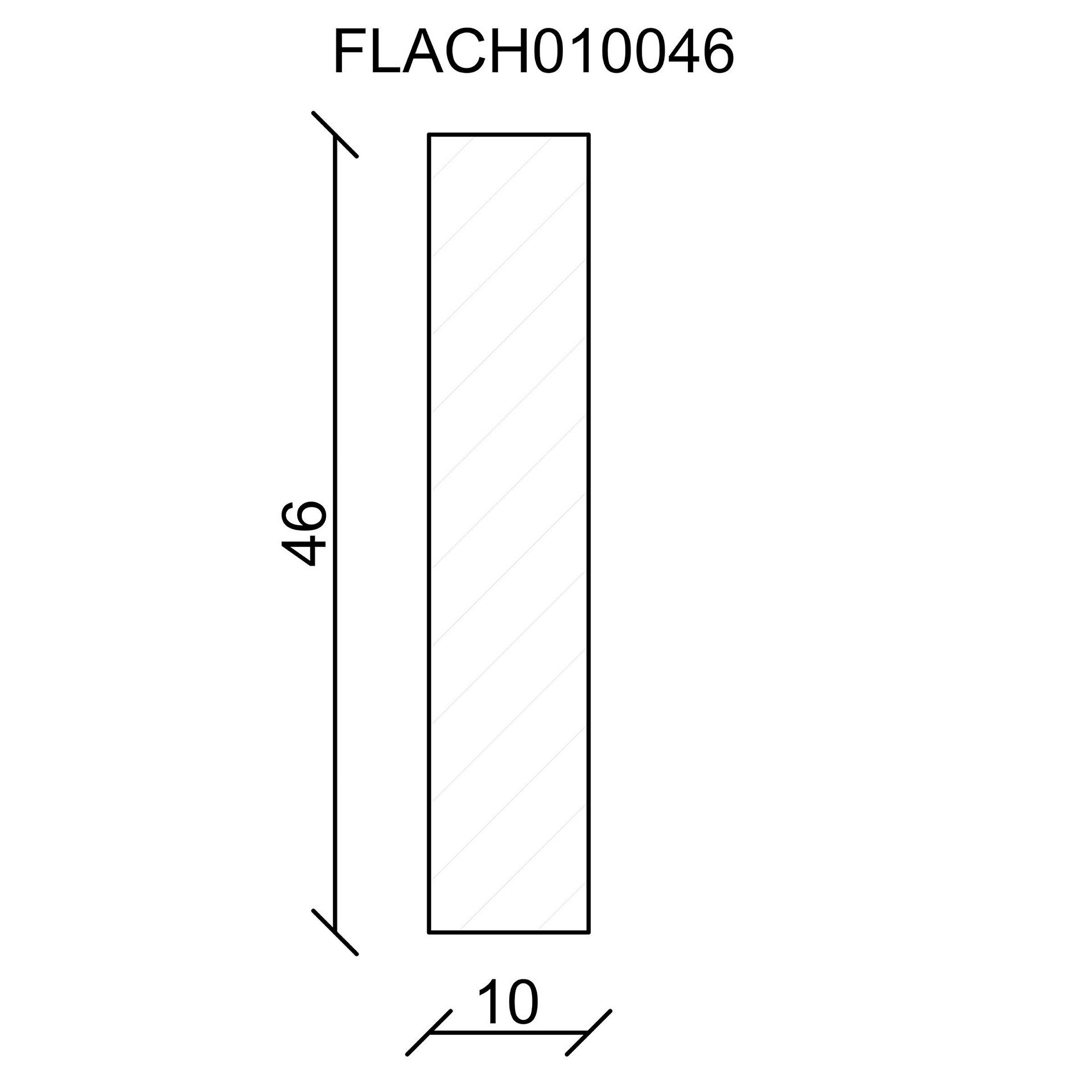 Rechteckleiste 10x46x2400mm, Fichte/Kiefer roh