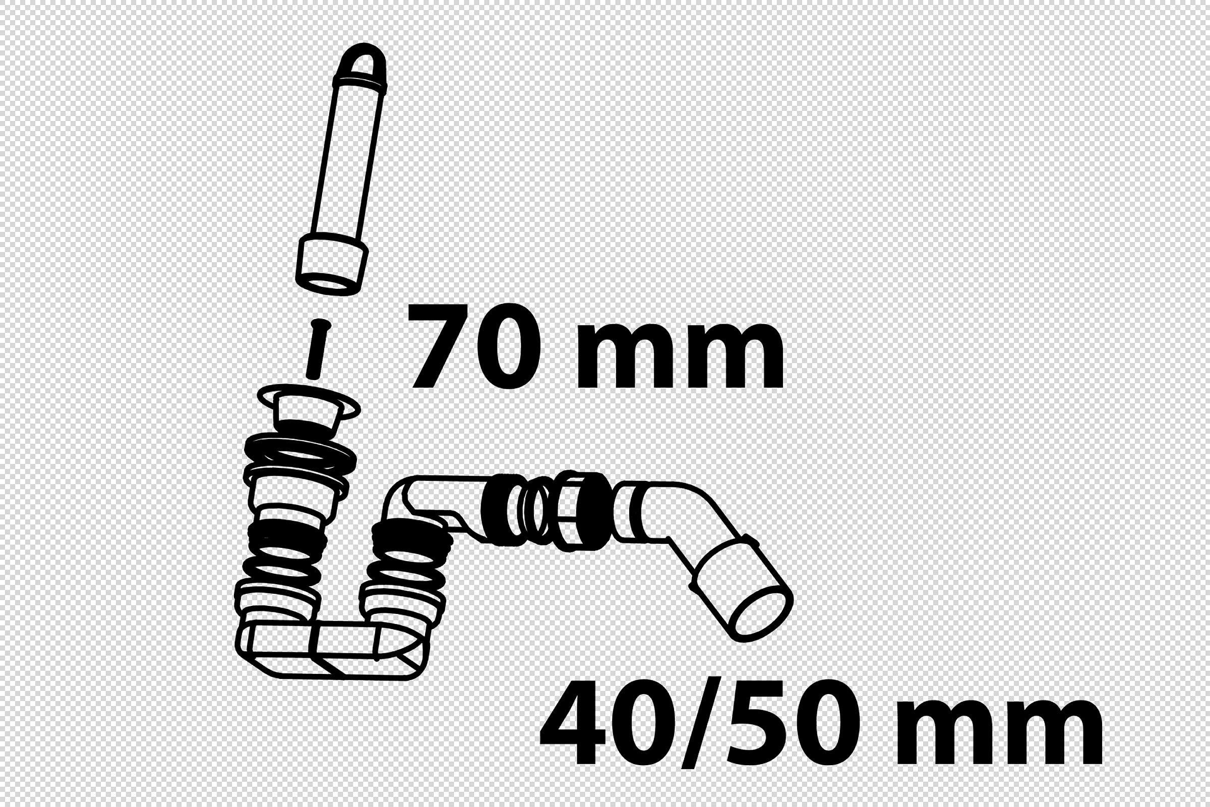 ECO-SAVE KS Standrohrventil, Grau, 1 1/2'' x 40/50 mm, mit Siphon
