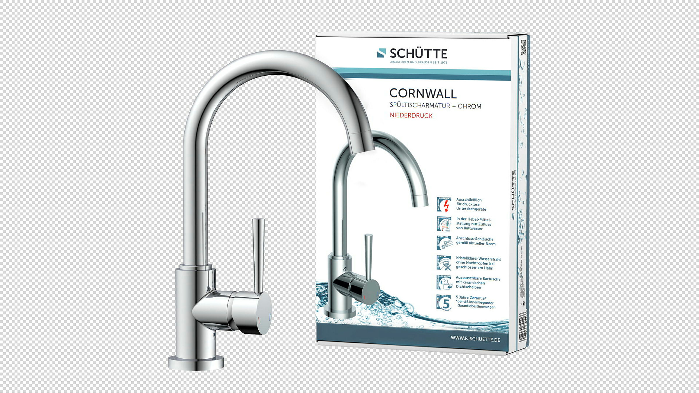 CORNWALL Spültischarmatur Niederdruck, Chrom