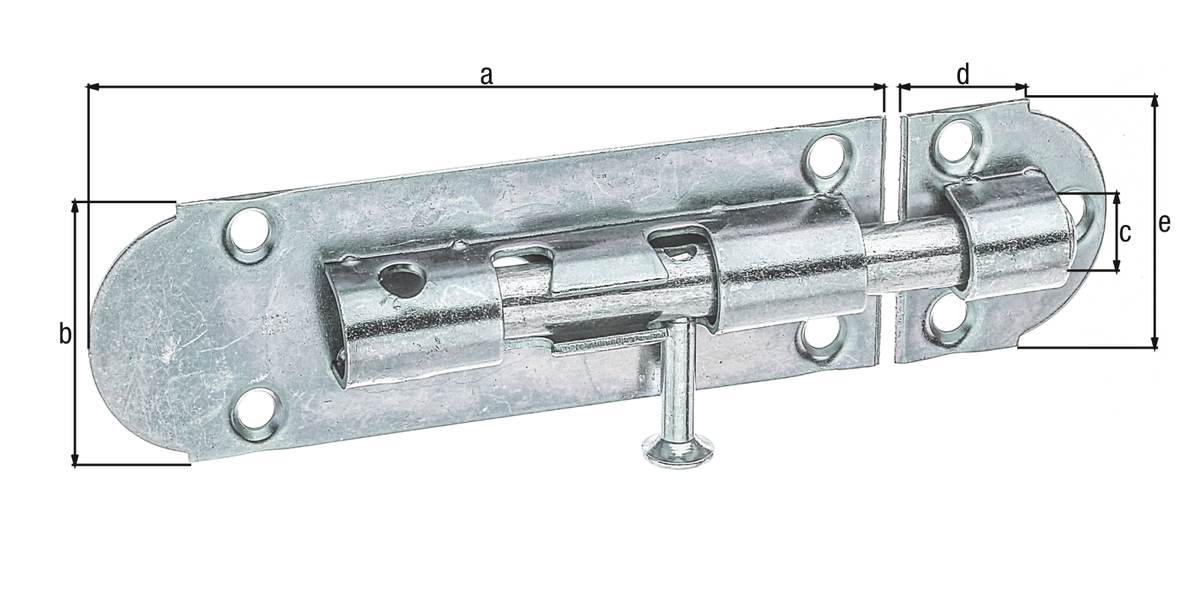 Grendelriegel mit Knopfgriff 100x30Ø8 verzinkt