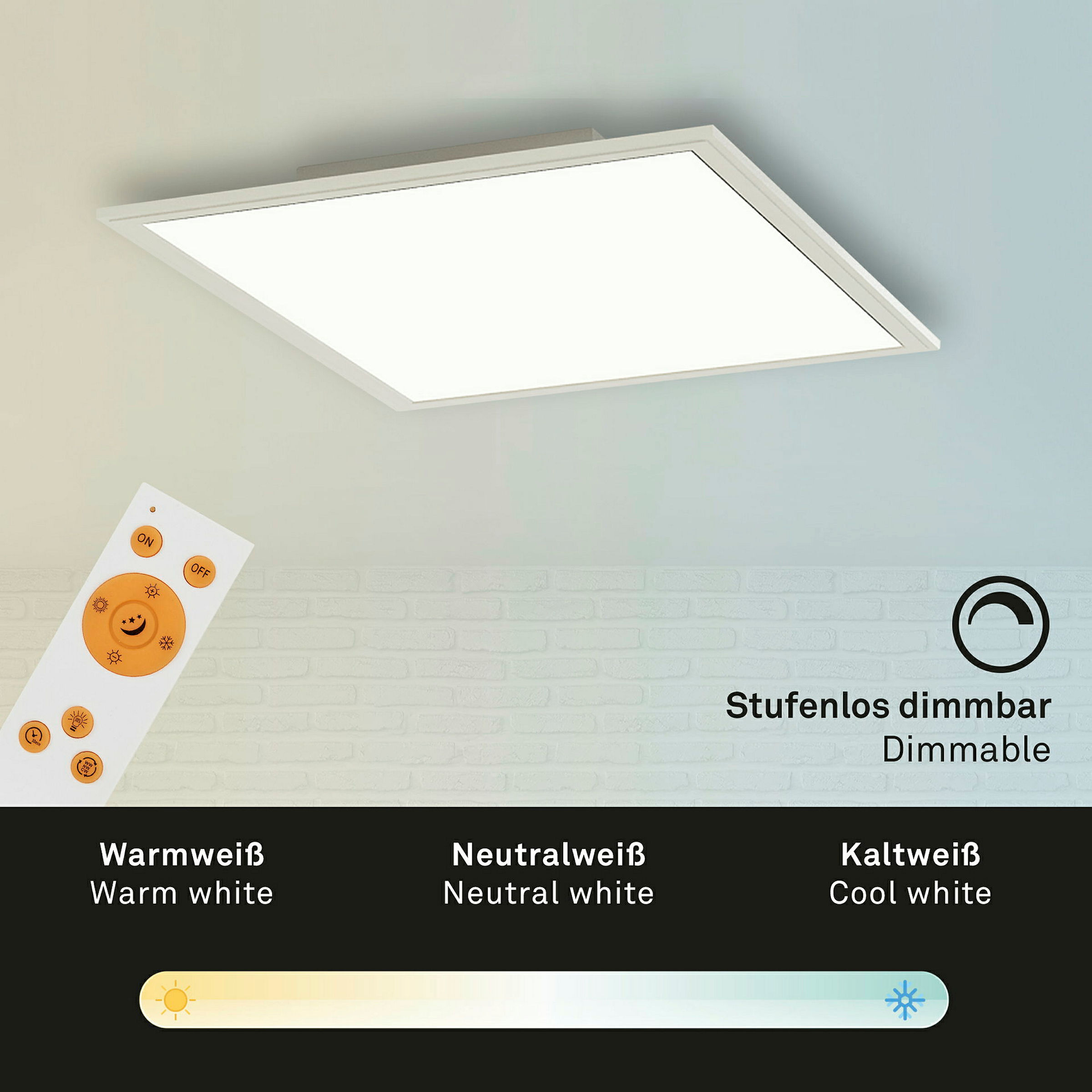 Ultraflaches CCT LED Panel, weiß, 1xLED/18W