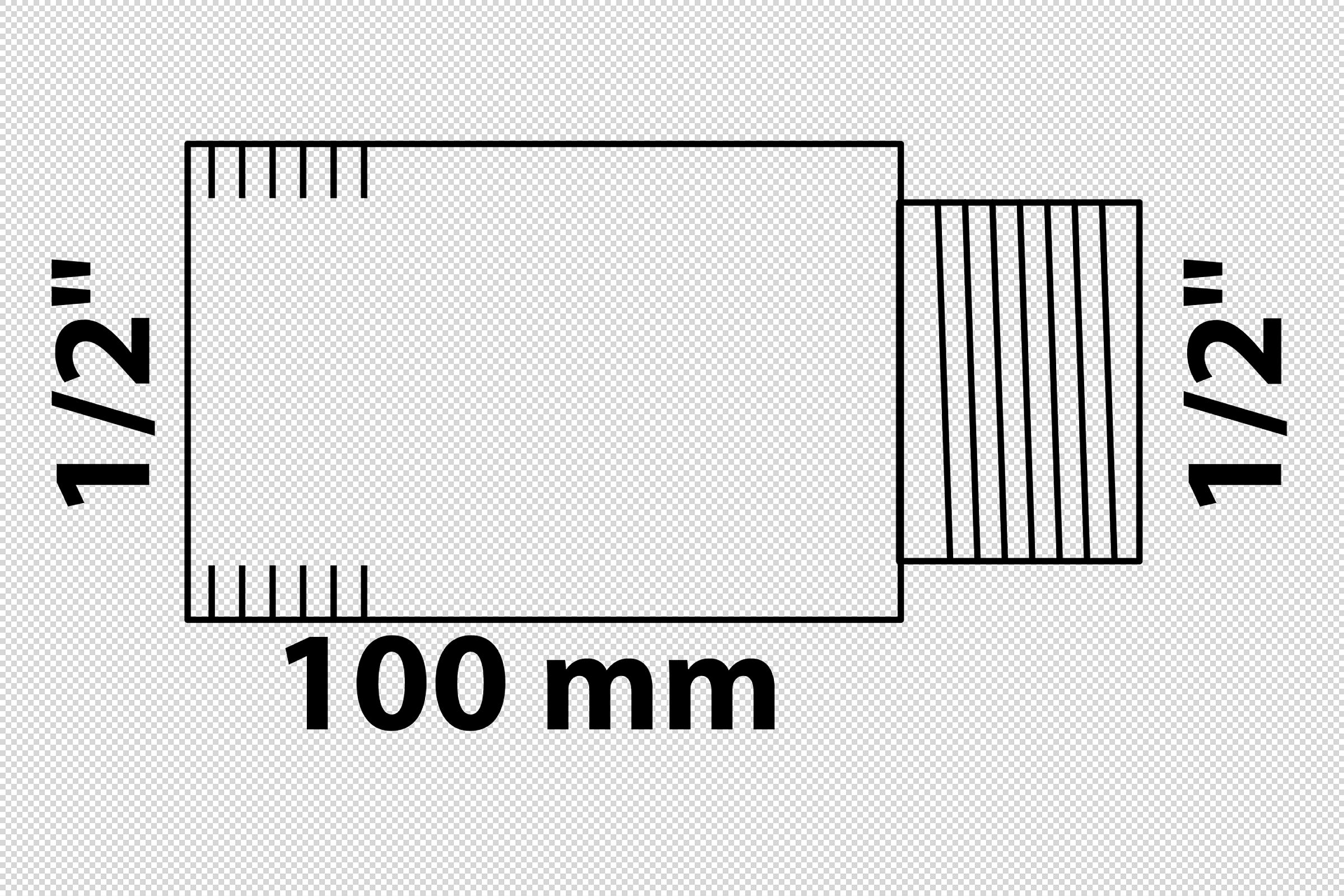 MS Hahnverlängerung, blank, 1/2'' x 100 mm