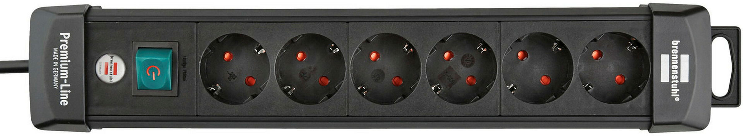 Premium-Line 6fach schwarz *DE* 3m H05VV-F3G1,5 mit Schalter