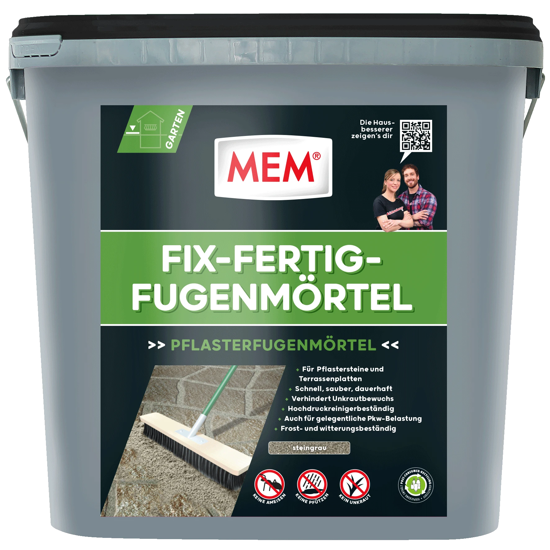 MEM Fix-Fertig-Fugenmörtel 12,5 kg steingrau