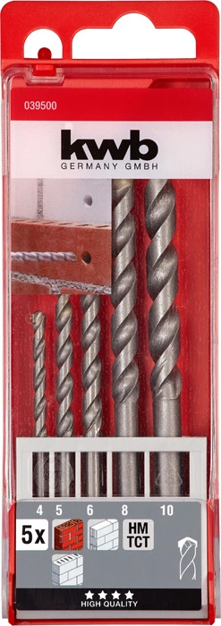 Steinbohrersatz, 5-tlg., ø 4, 5, 6, 8, 10 mm