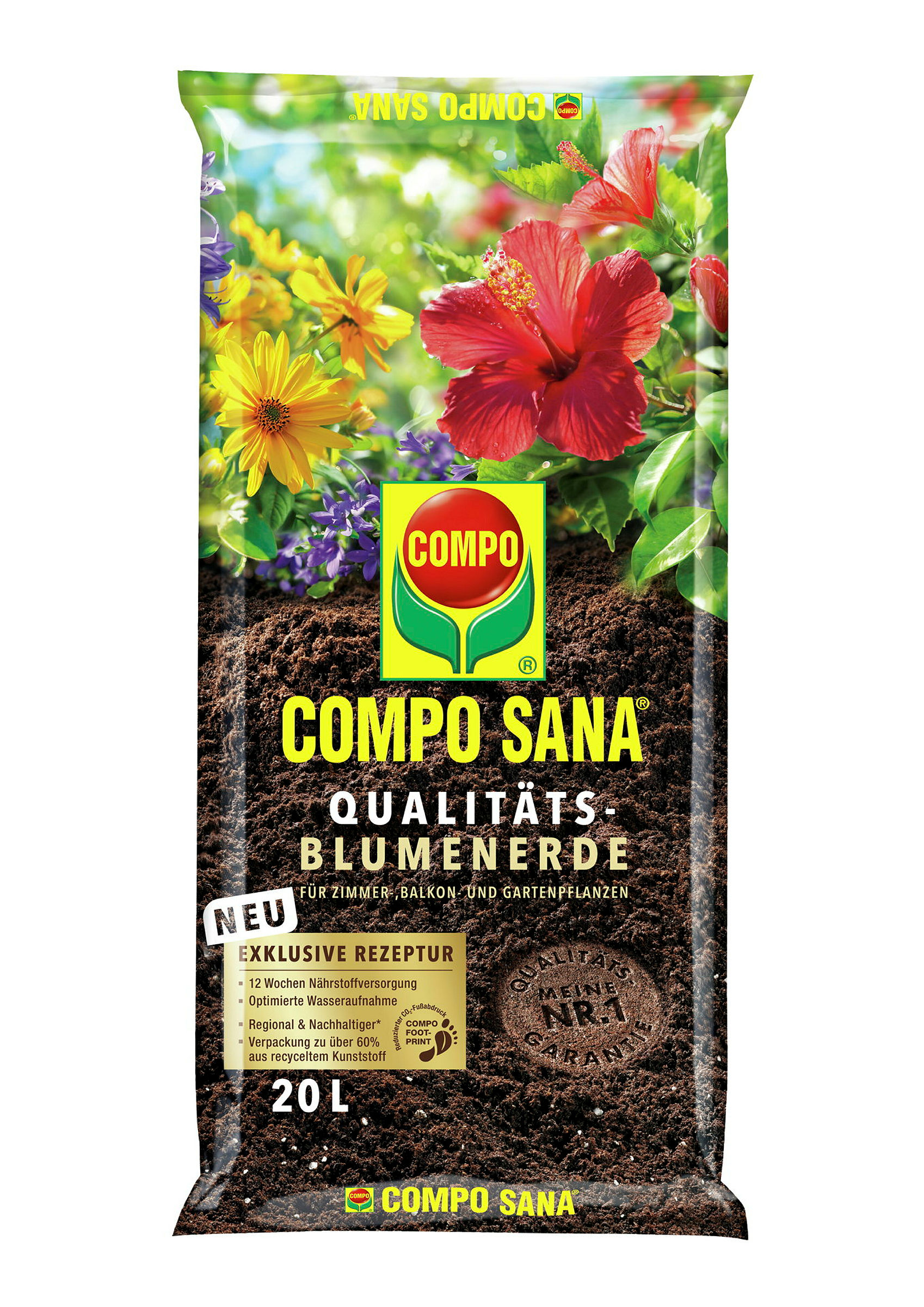 COMPO SANA® Qualitäts- Blumenerde, 20 L E102