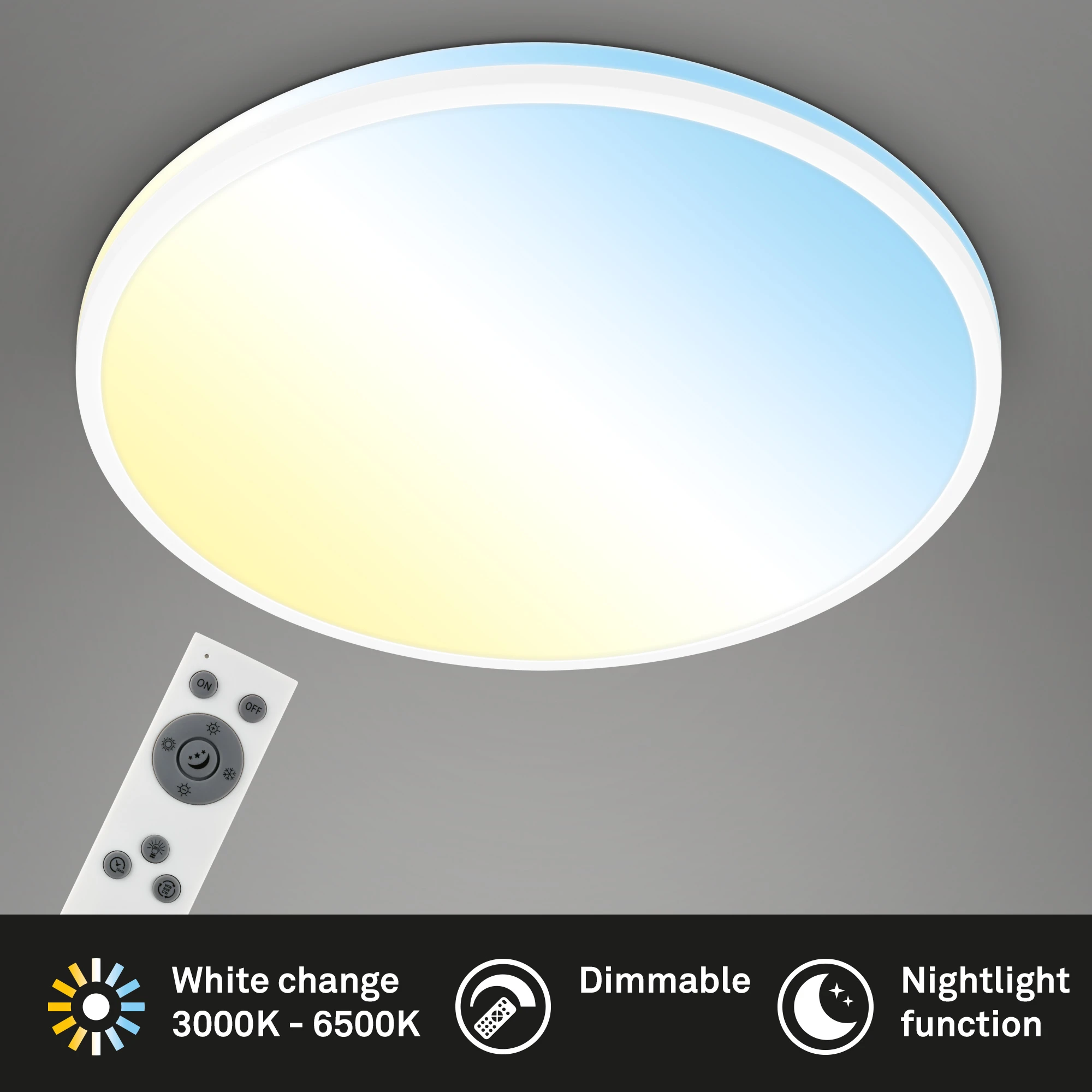 LANA CCT-LED Deckenleuchte, Weiß, LED/40W