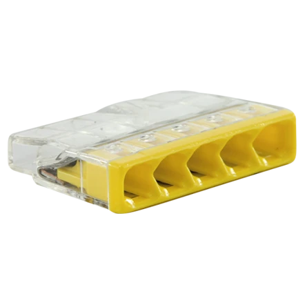 WAGO Compact-Verbindungsklemme, 5-fach, gelb, 25 Stück