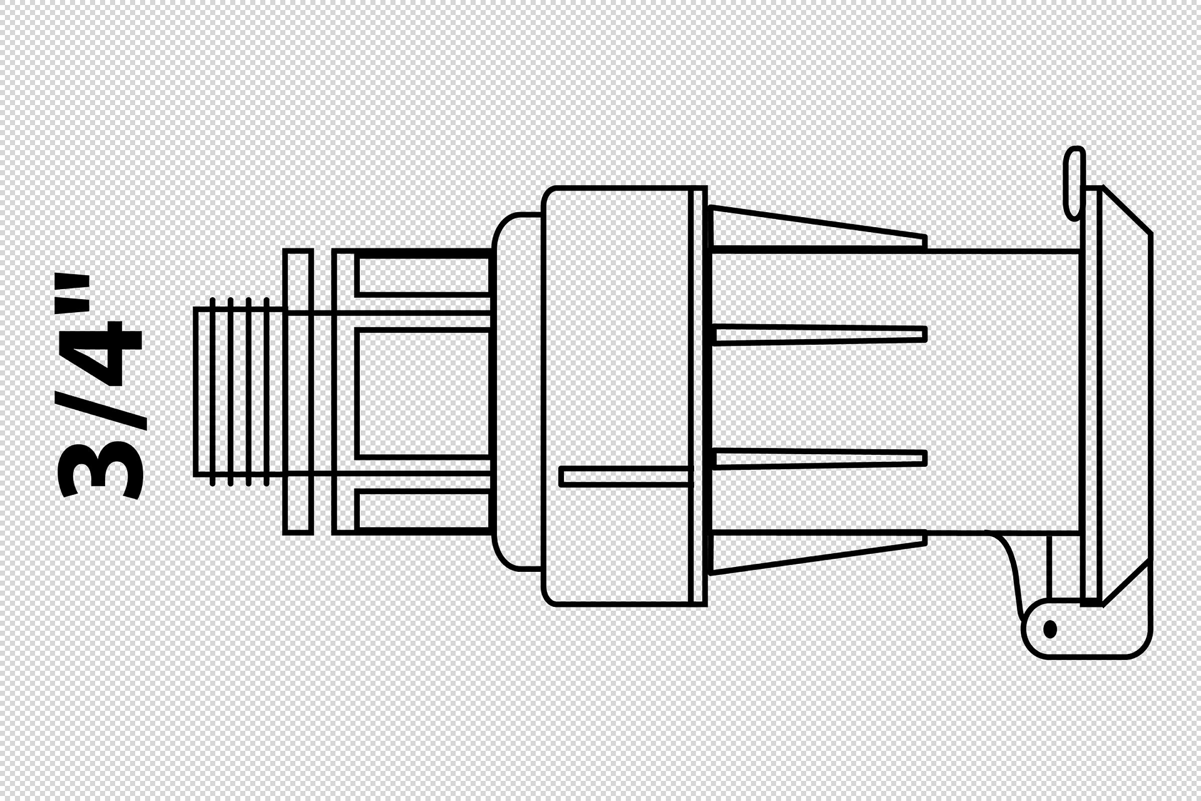 PP Wassersteckdose, 3/4''AG, für HDPE