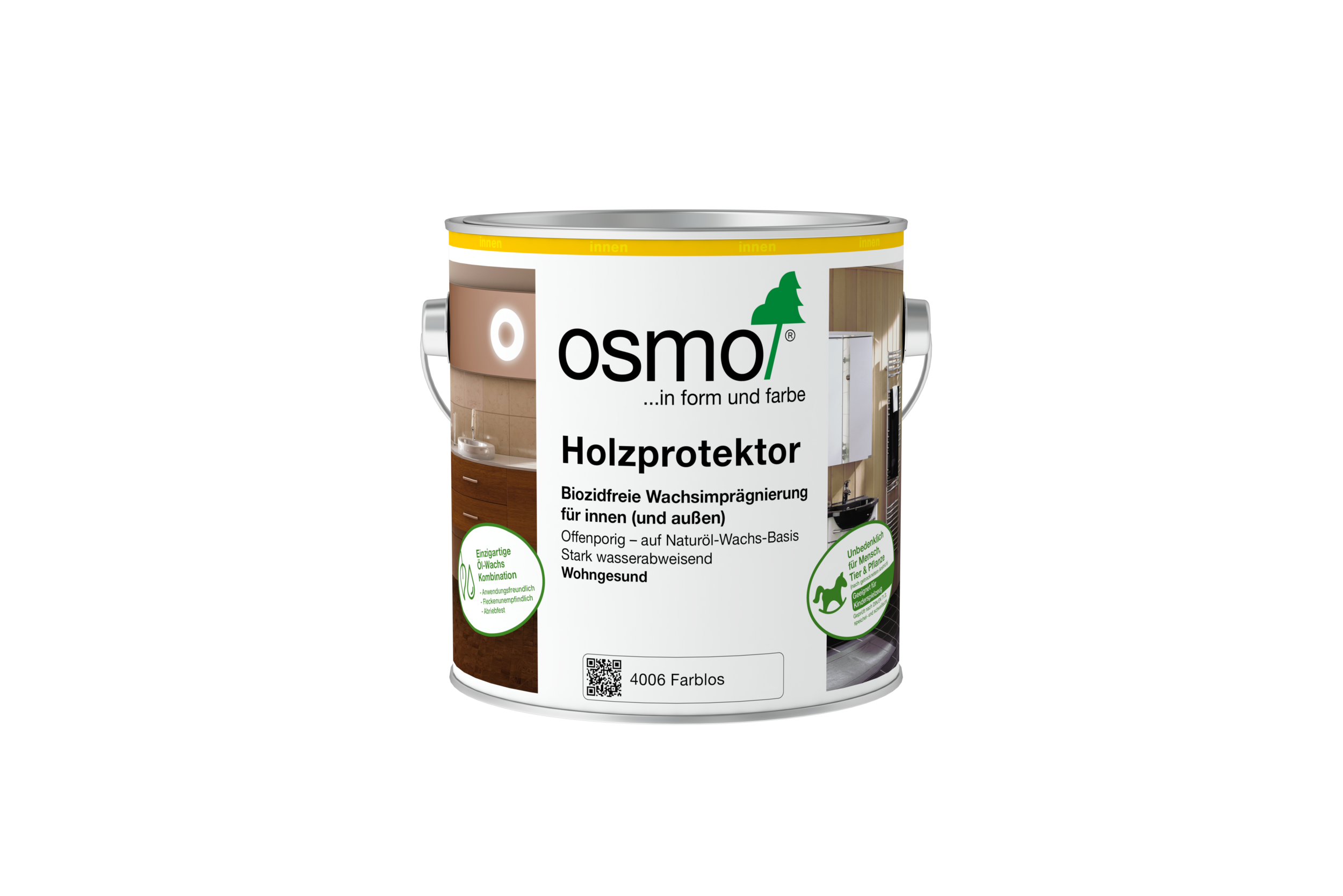 Osmo Holzprotektor ist eine farblose, offenporige Holz-Imprägnierung auf