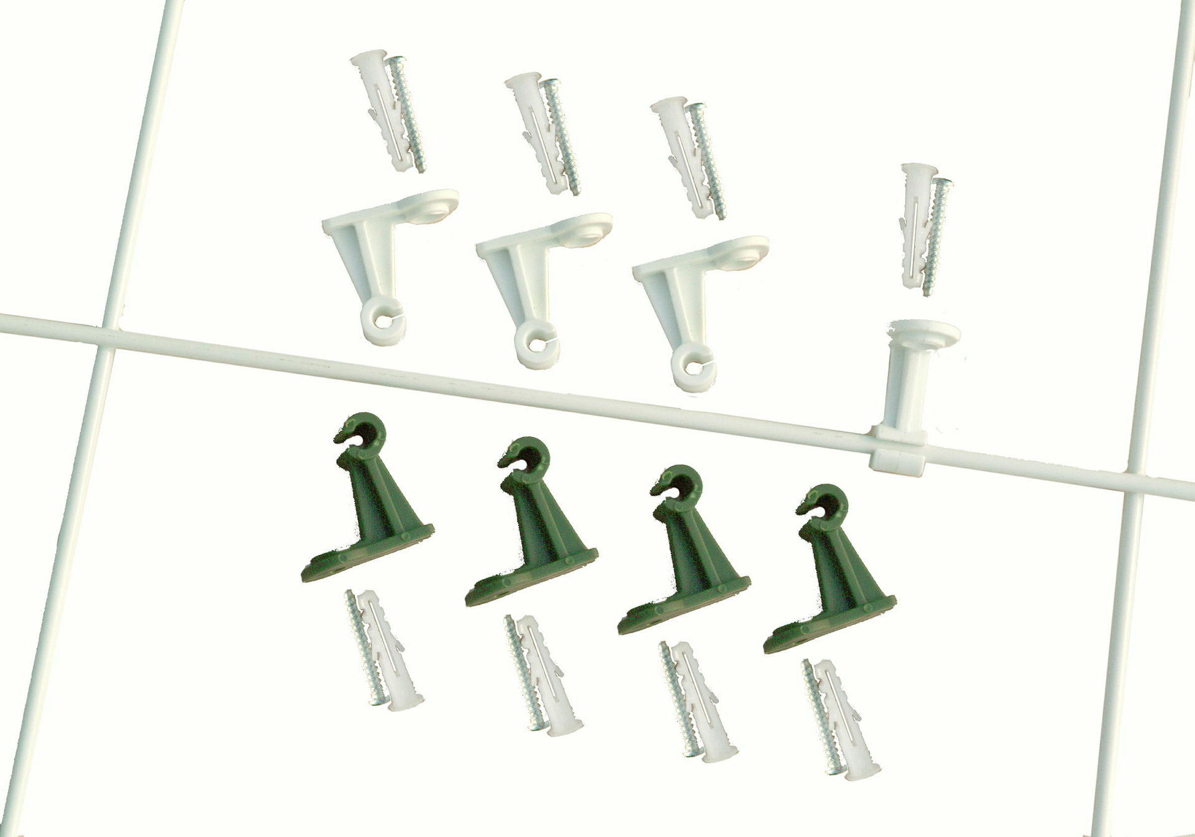 Halter für Gitterspaliere, Kunststoff, 4 Stück, weiß, L: 3,5 cm