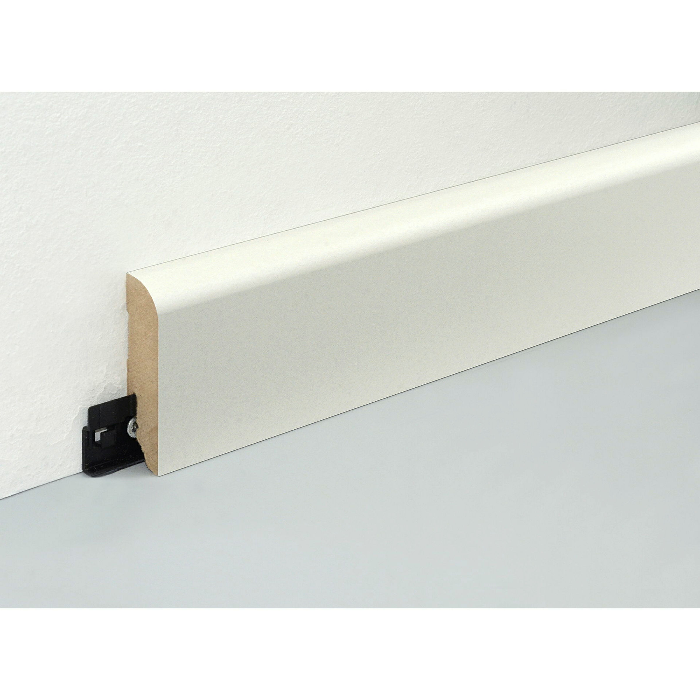 Sockelleiste 19x70x2400mm, weiß foliert (RAL9016), überstreichbar