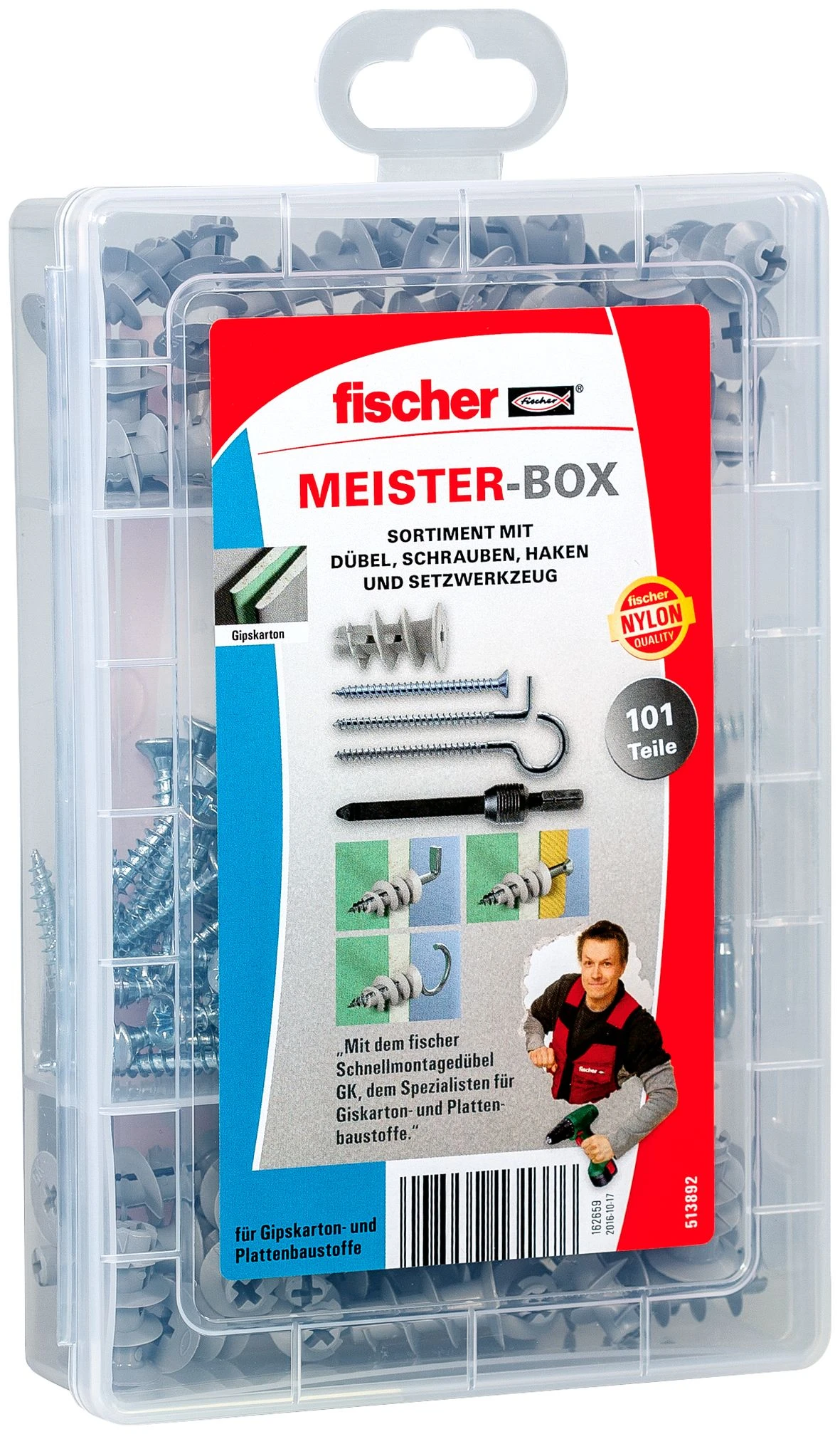 fischer EasyDIY Box Gipskarton, 101-tlg.